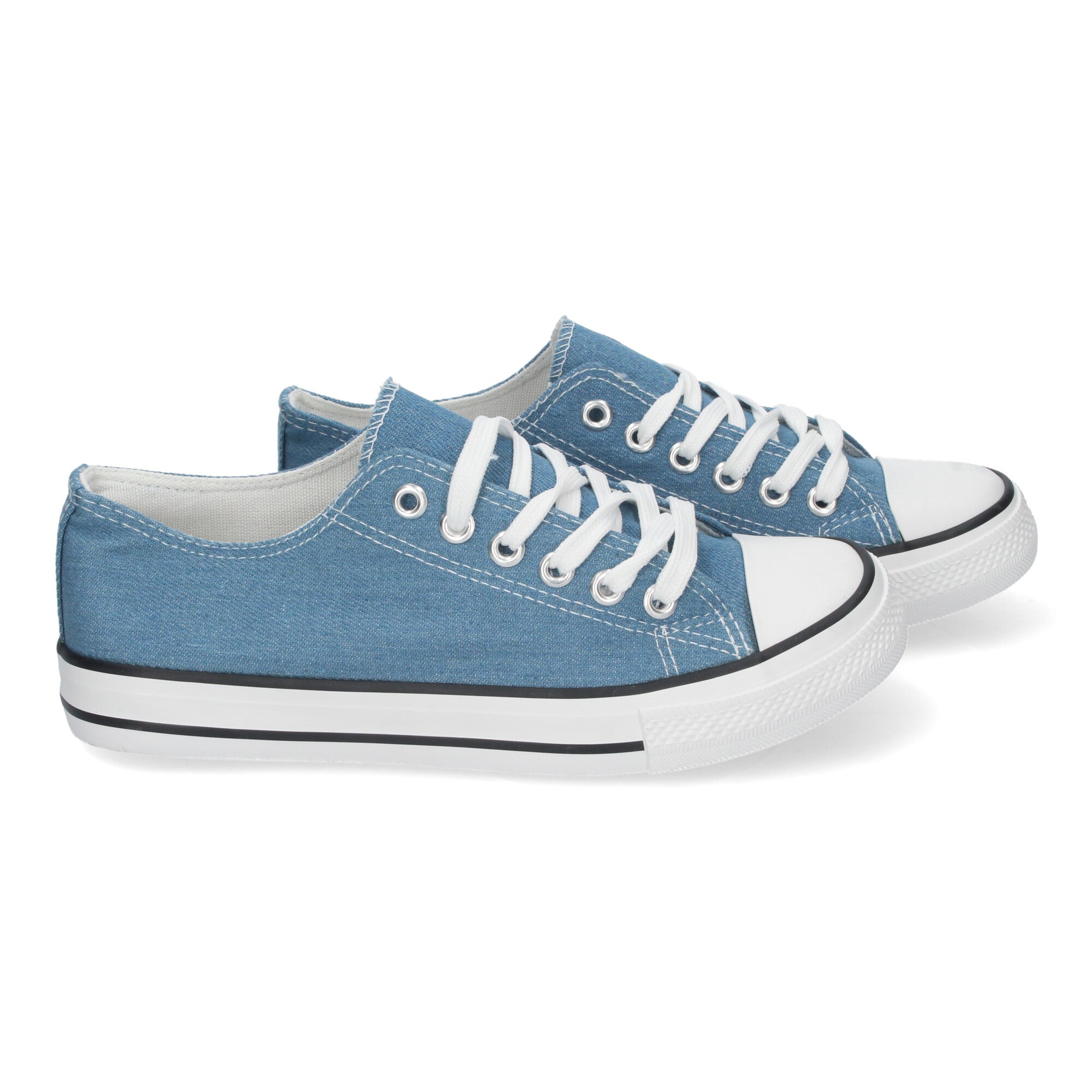 Zapatilla Bamba Plana Celeste para Mujer