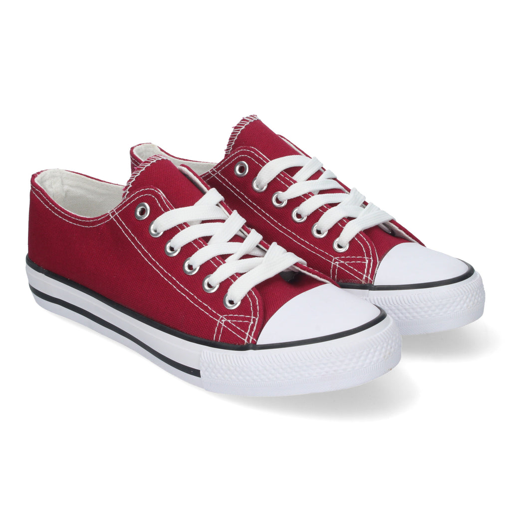 Zapatilla Bamba Plana Burdeos para Mujer