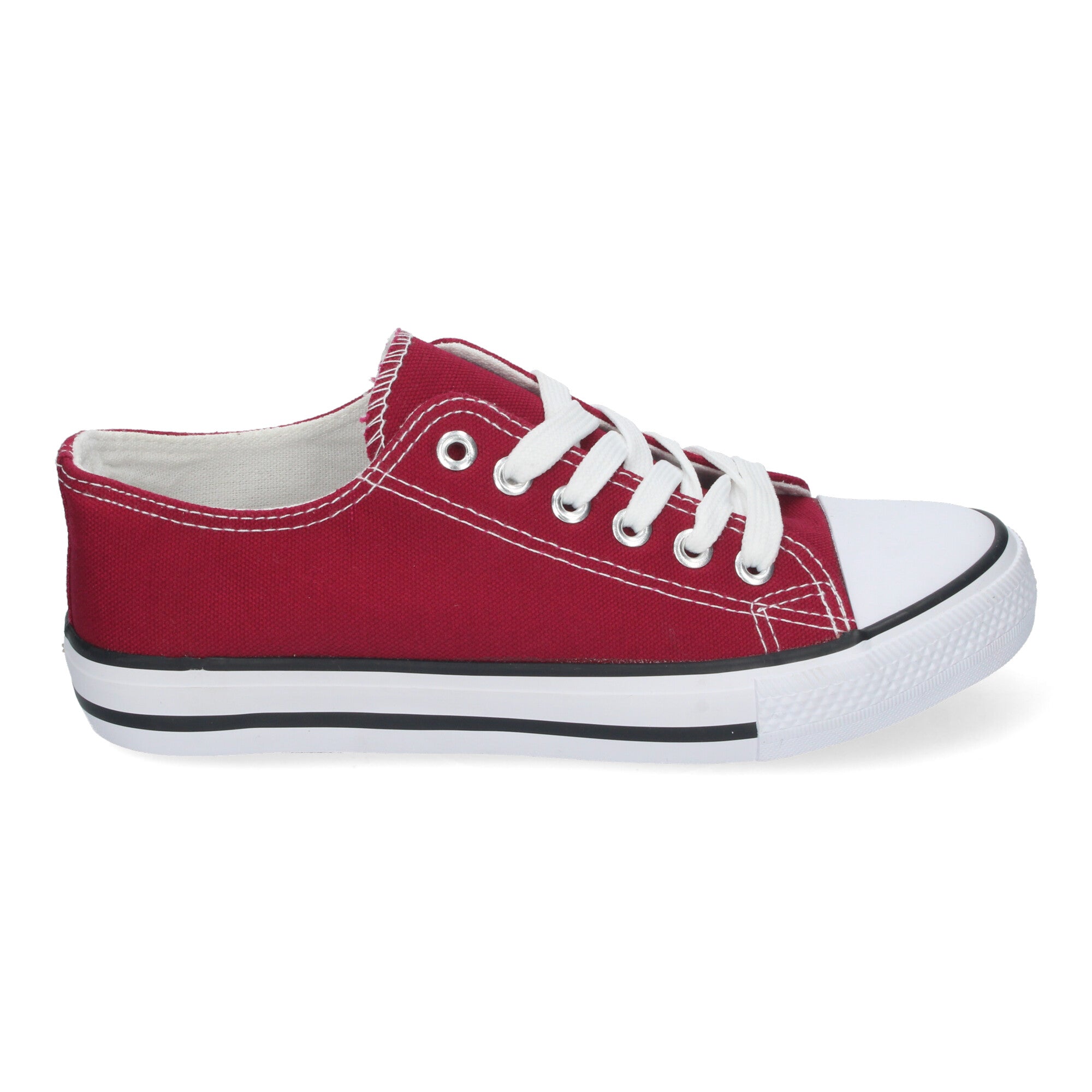 Zapatilla Bamba Plana Burdeos para Mujer