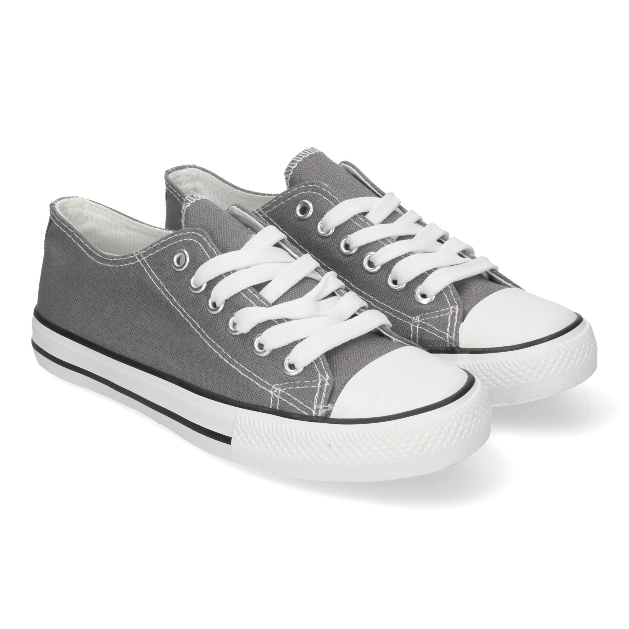 Zapatilla Bamba Plana Gris para Mujer