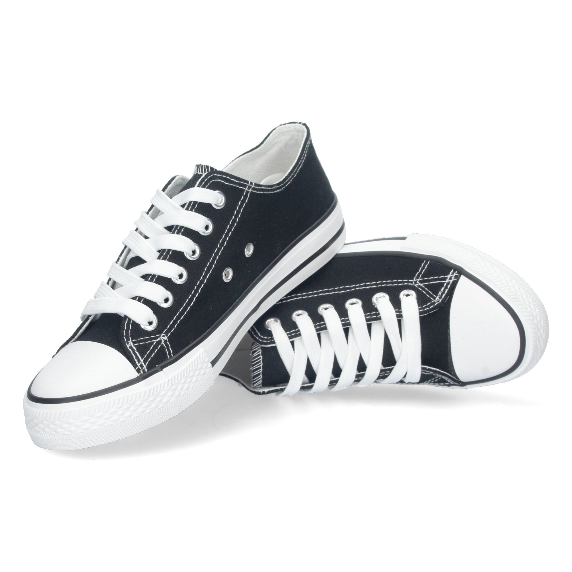 Zapatilla Bamba Plana Negras para Mujer