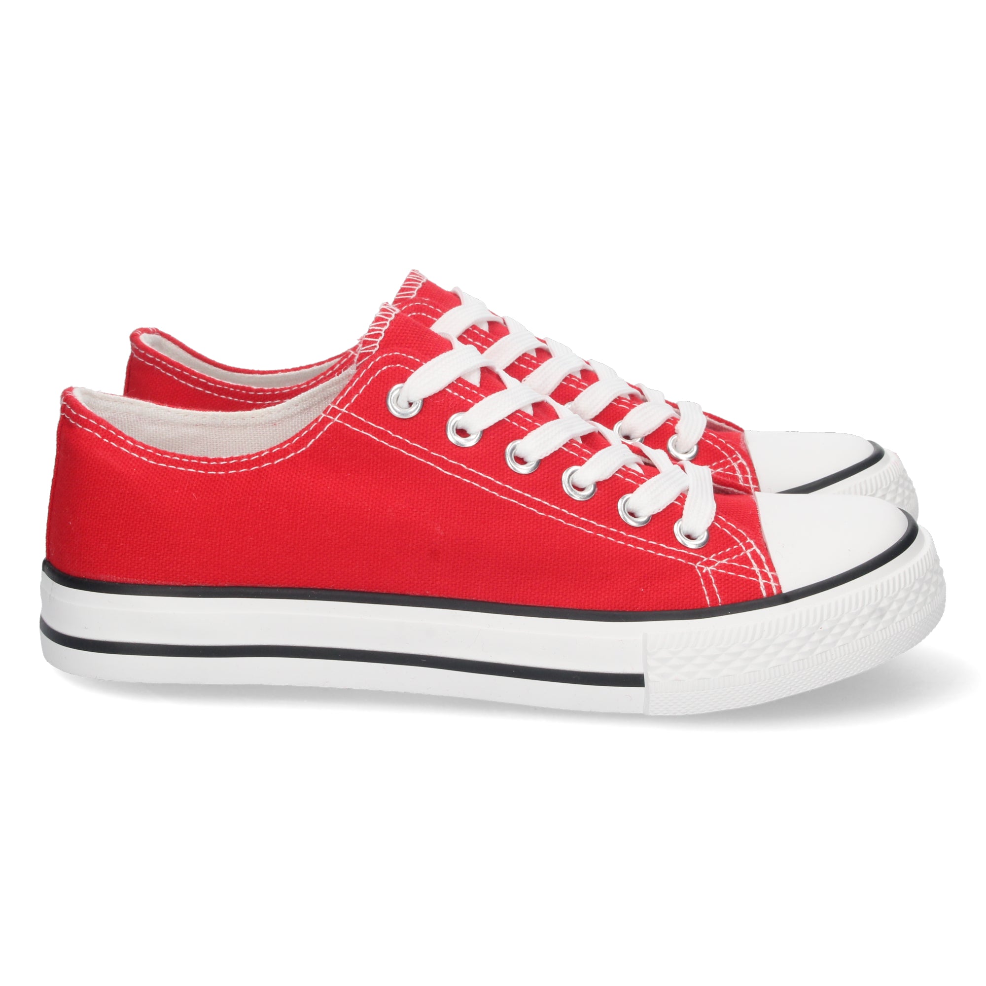 Zapatilla Bamba Plana Roja para Mujer