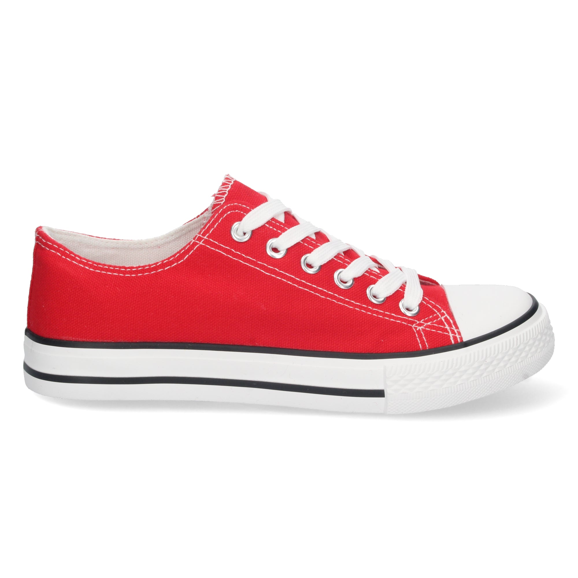 Zapatilla Bamba Plana Roja para Mujer