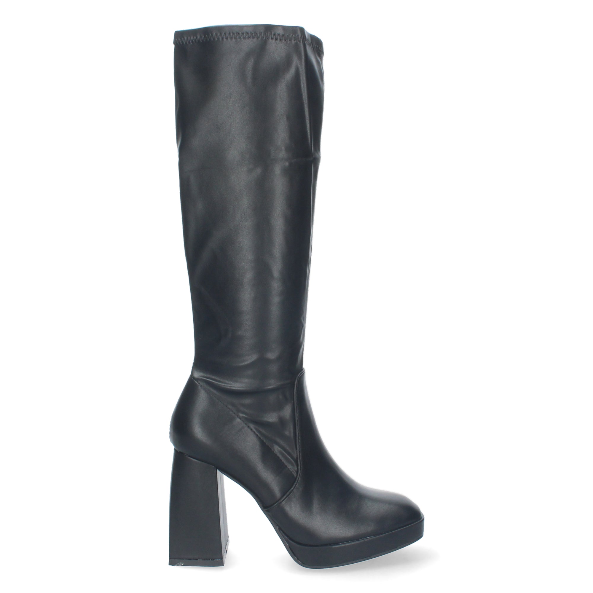 Bota de Tacón para Mujer Cómoda con Estampado Liso y Cremallera