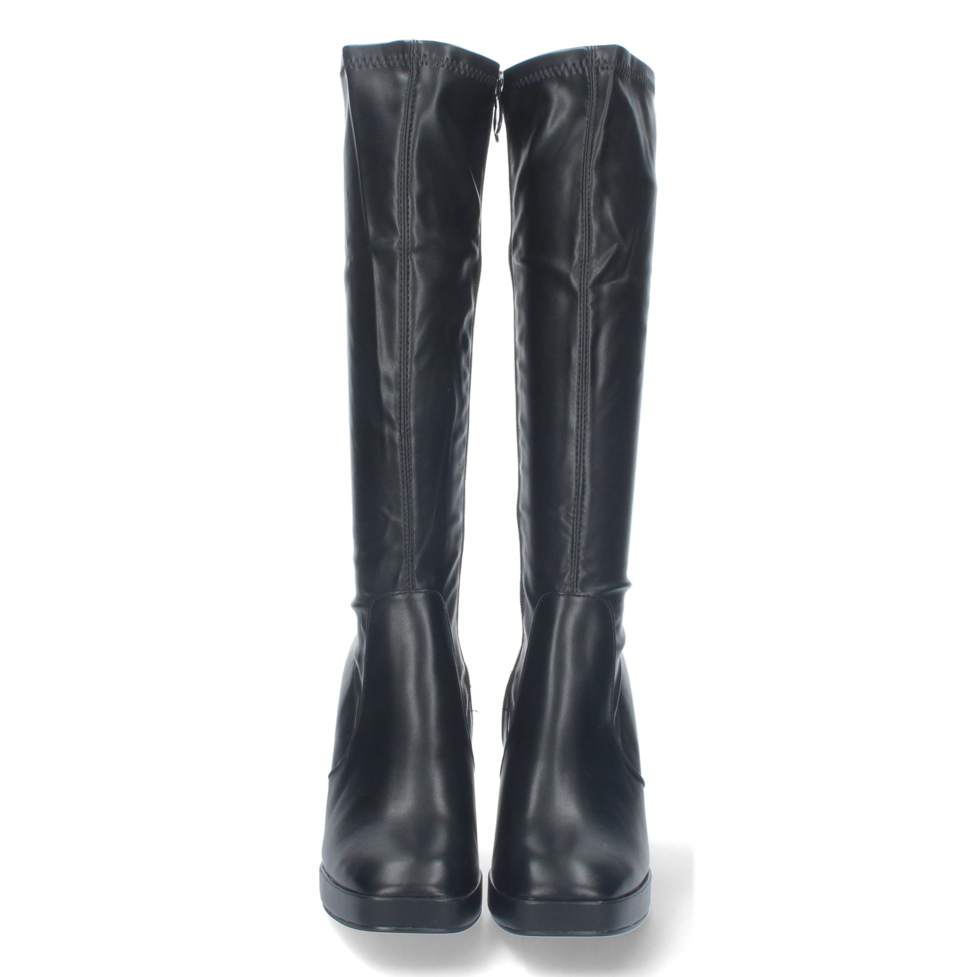 Bota de Tacón para Mujer Cómoda con Estampado Liso y Cremallera