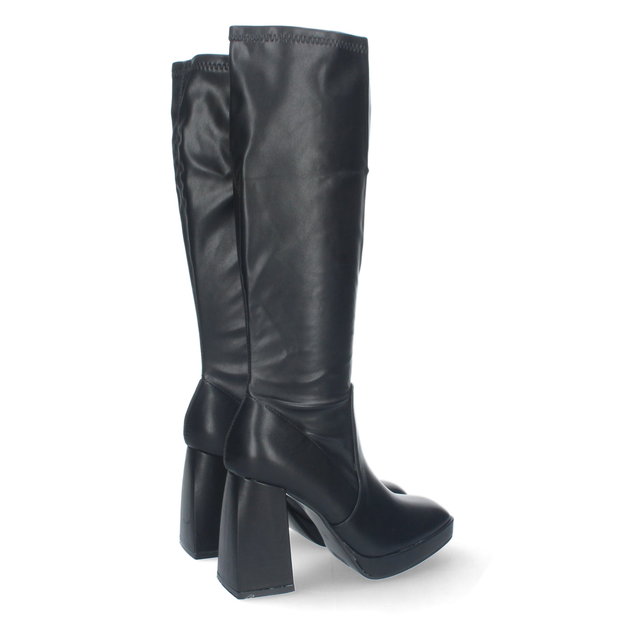 Bota de Tacón para Mujer Cómoda con Estampado Liso y Cremallera