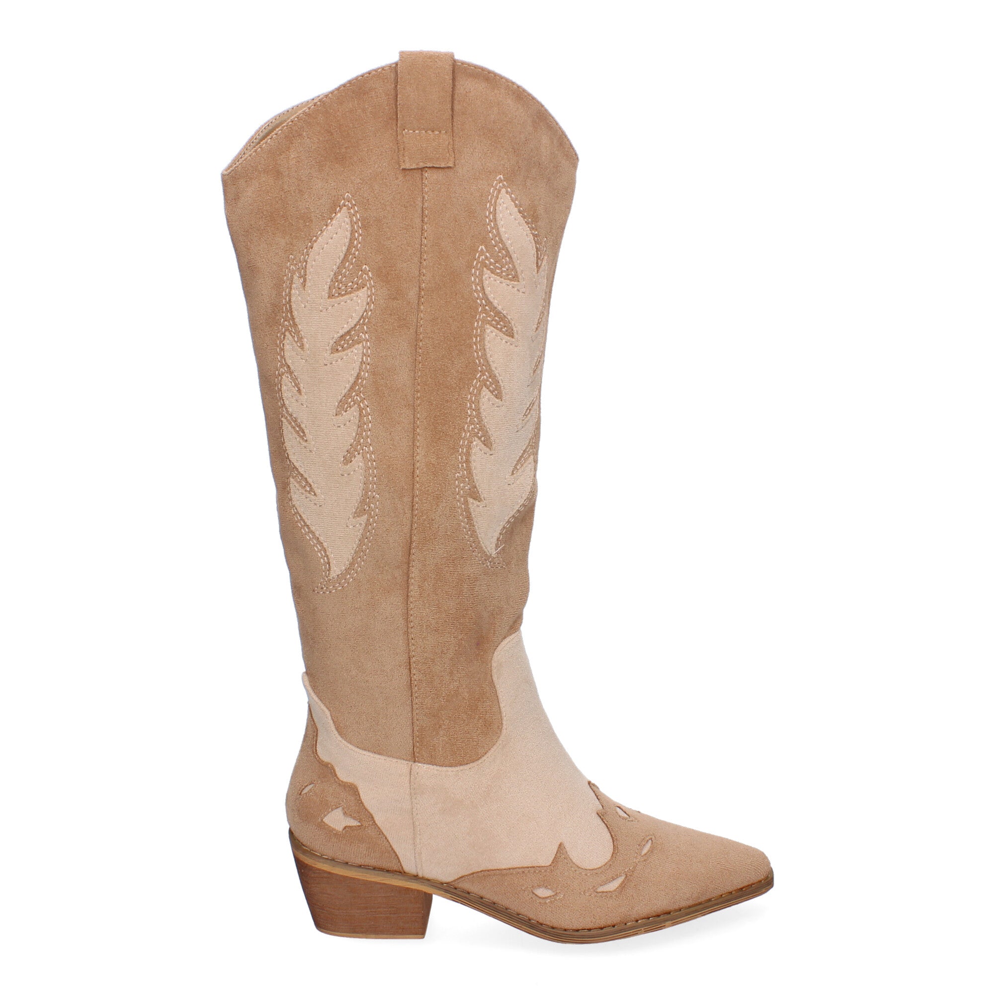 Bota de Tacón para Mujer Cómoda con Estampado Liso y Cremallera