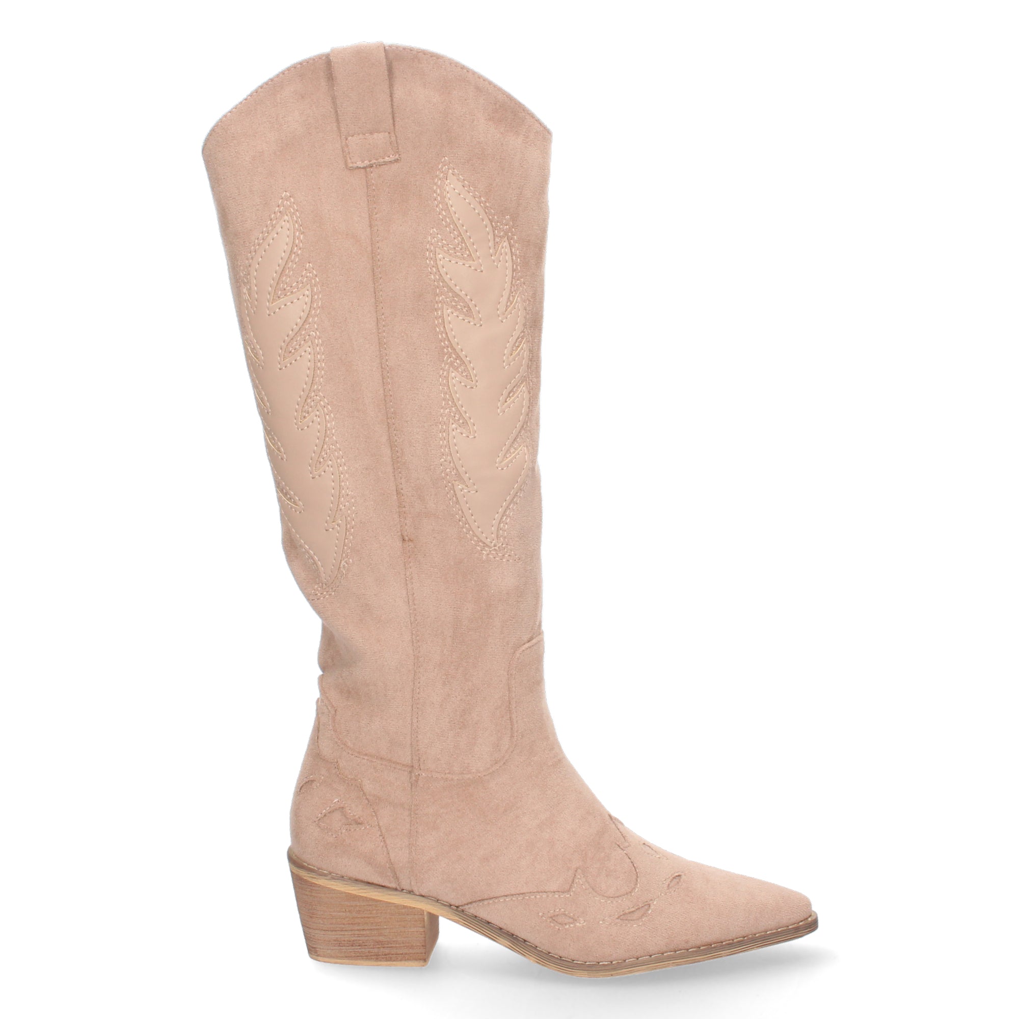 Bota de Tacón para Mujer Cómoda con Estampado Liso y Cremallera