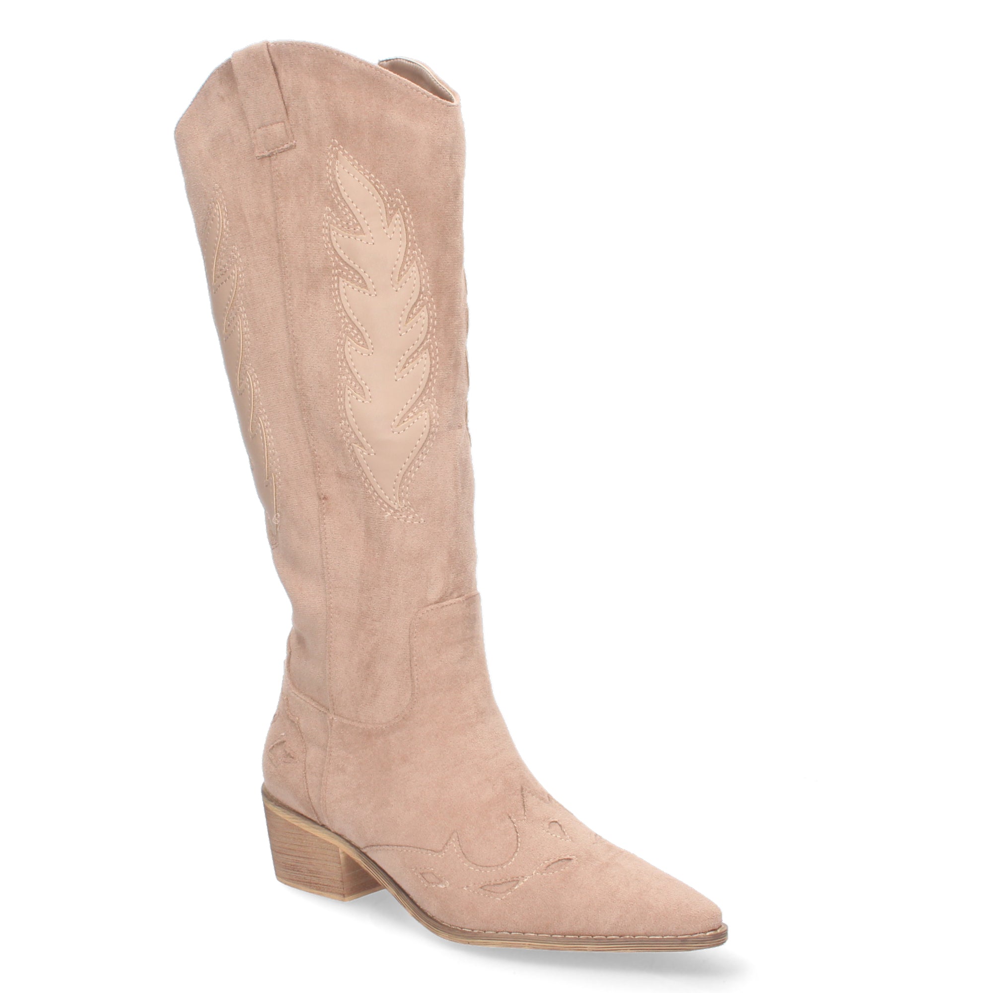 Bota de Tacón para Mujer Cómoda con Estampado Liso y Cremallera
