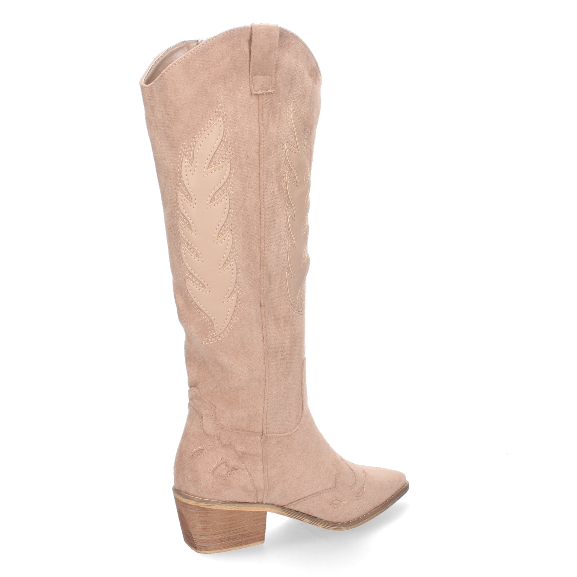 Bota de Tacón para Mujer Cómoda con Estampado Liso y Cremallera