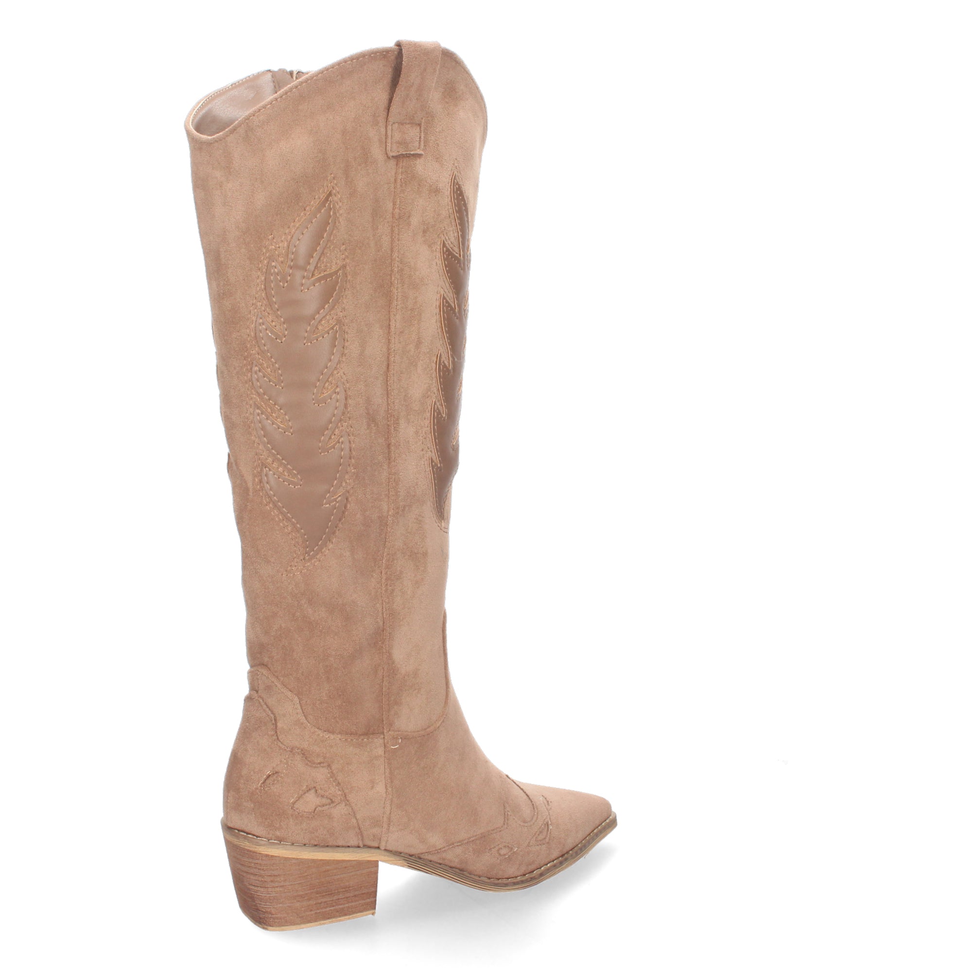 Bota de Tacón para Mujer Cómoda con Estampado Liso y Cremallera