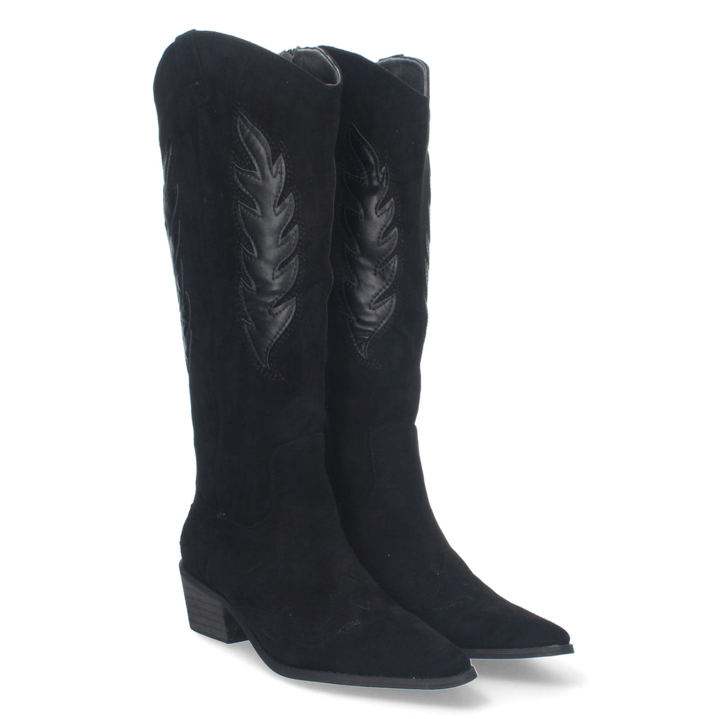 Bota de Tacón para Mujer Cómoda con Estampado Liso y Cremallera