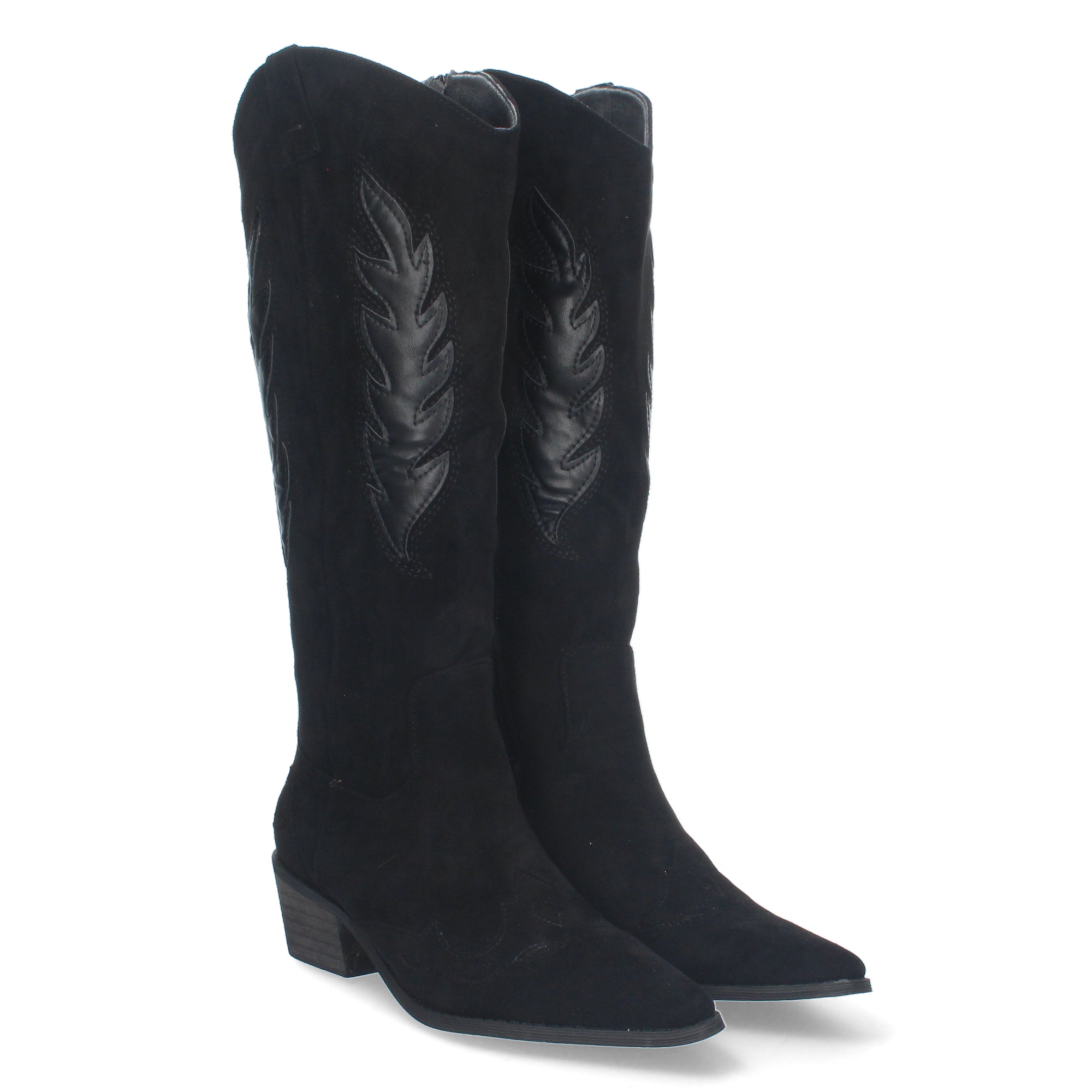 Bota de Tacón para Mujer Cómoda con Estampado Liso y Cremallera
