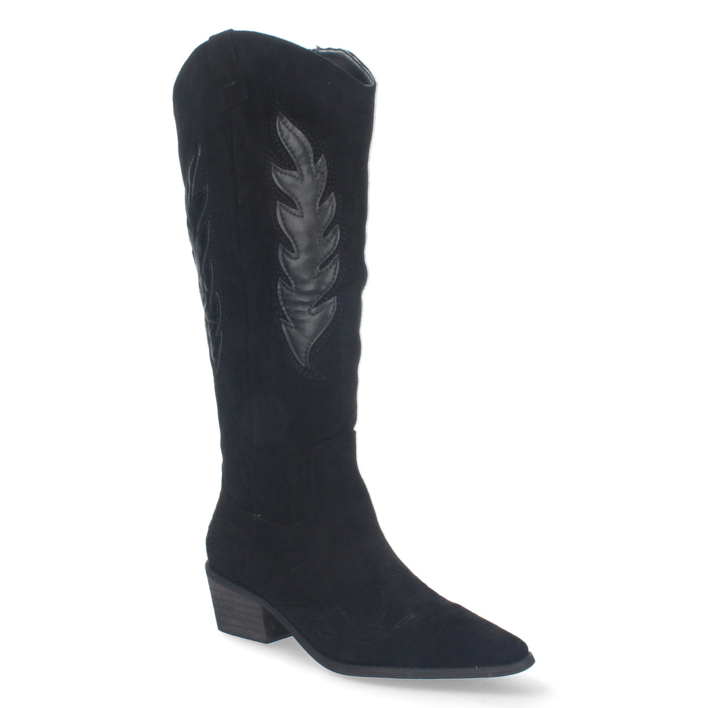 Bota de Tacón para Mujer Cómoda con Estampado Liso y Cremallera