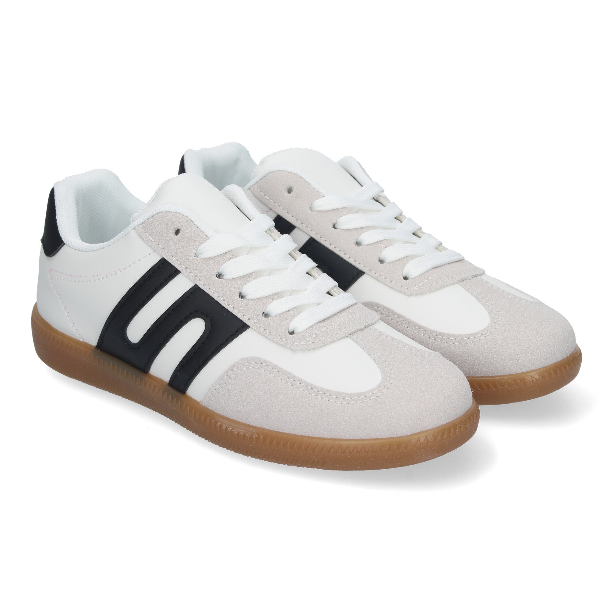 Zapatilla Comoda Blanca y Negra Casual Elegante para Mujer