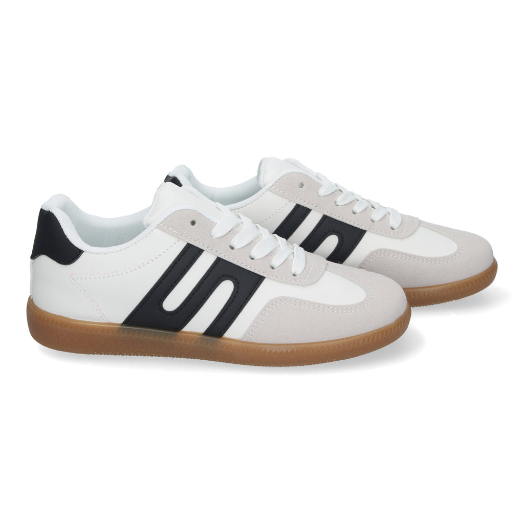 Zapatilla Comoda Blanca y Negra Casual Elegante para Mujer