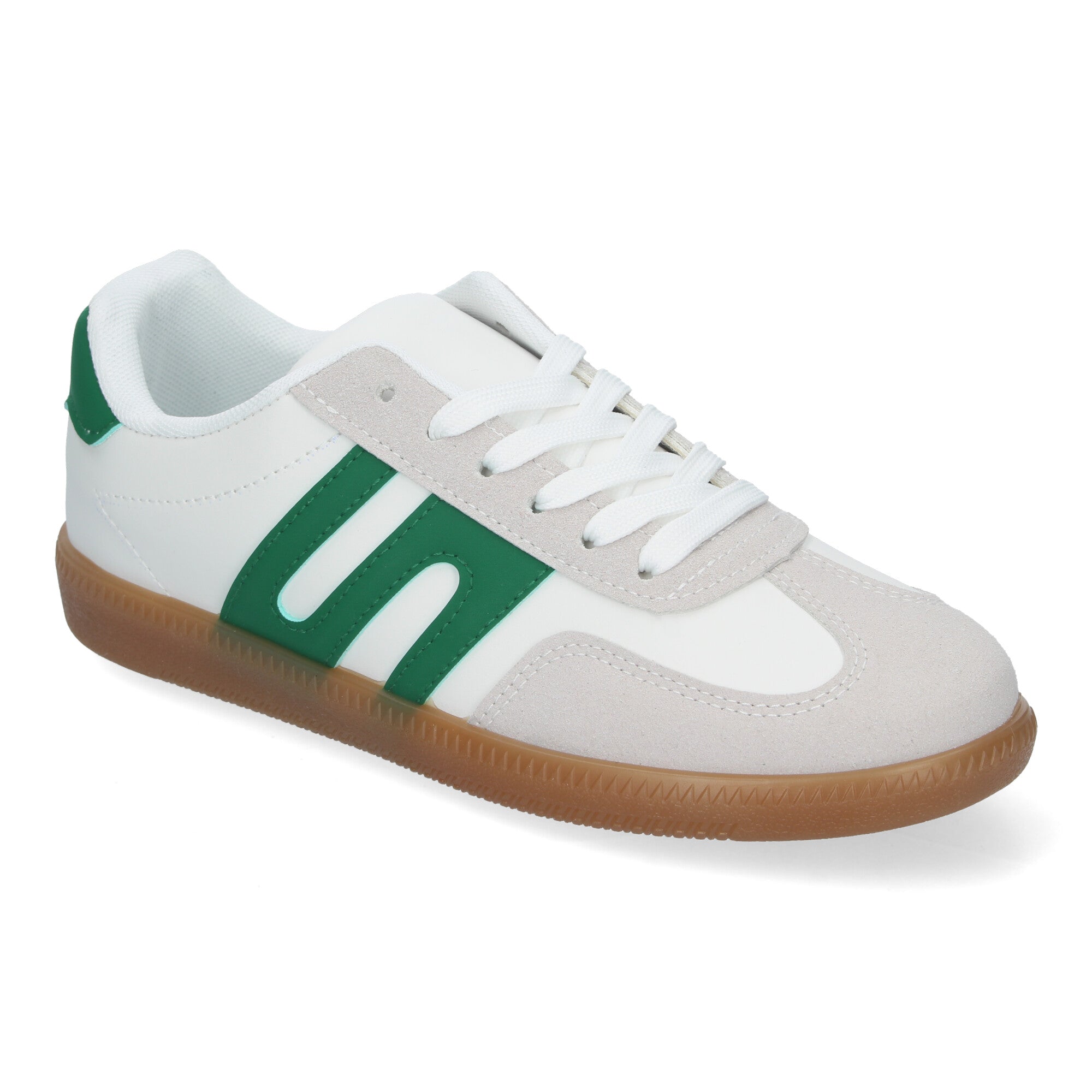 Zapatilla Comoda Blanca y Verde Casual Elegante para Mujer
