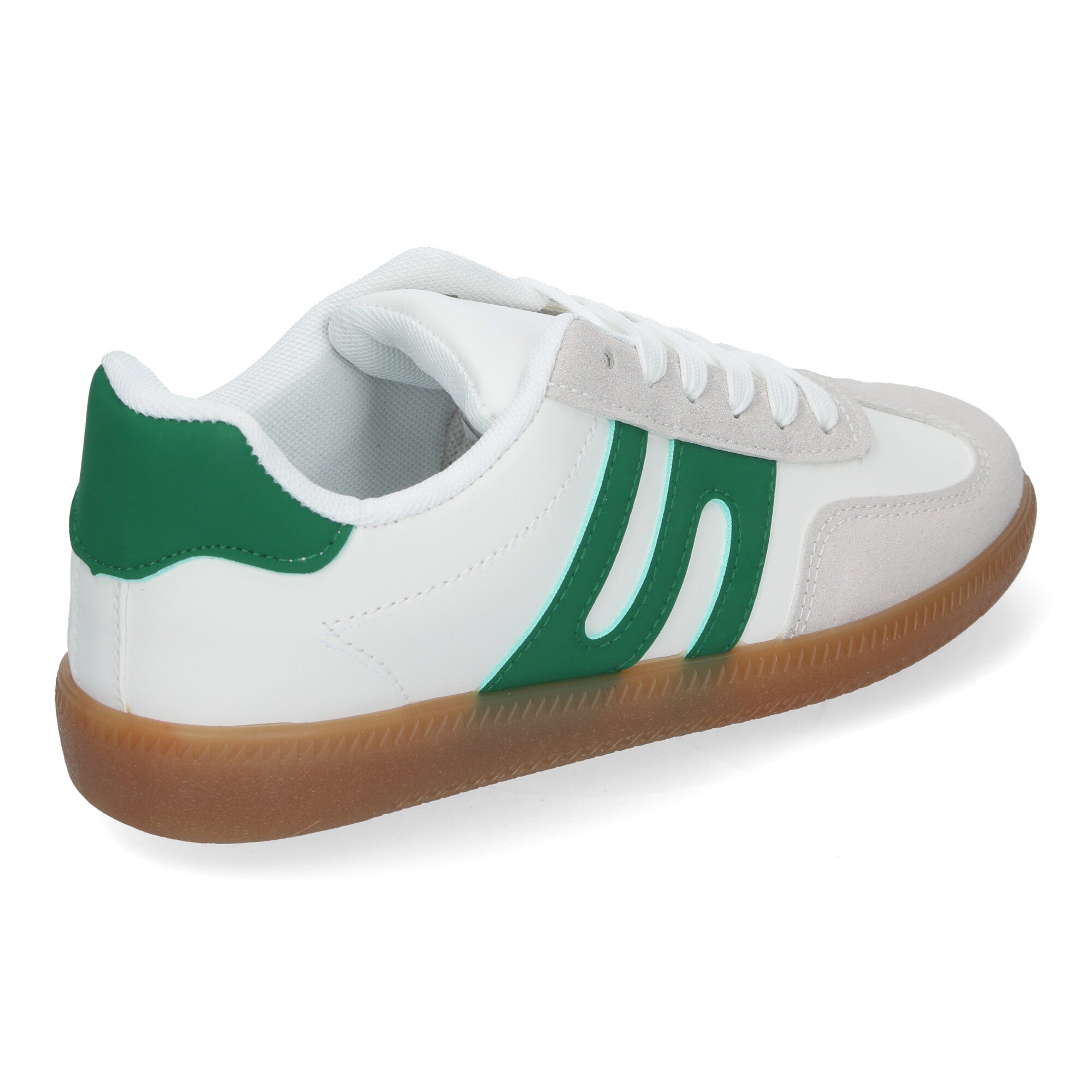 Zapatilla Comoda Blanca y Verde Casual Elegante para Mujer