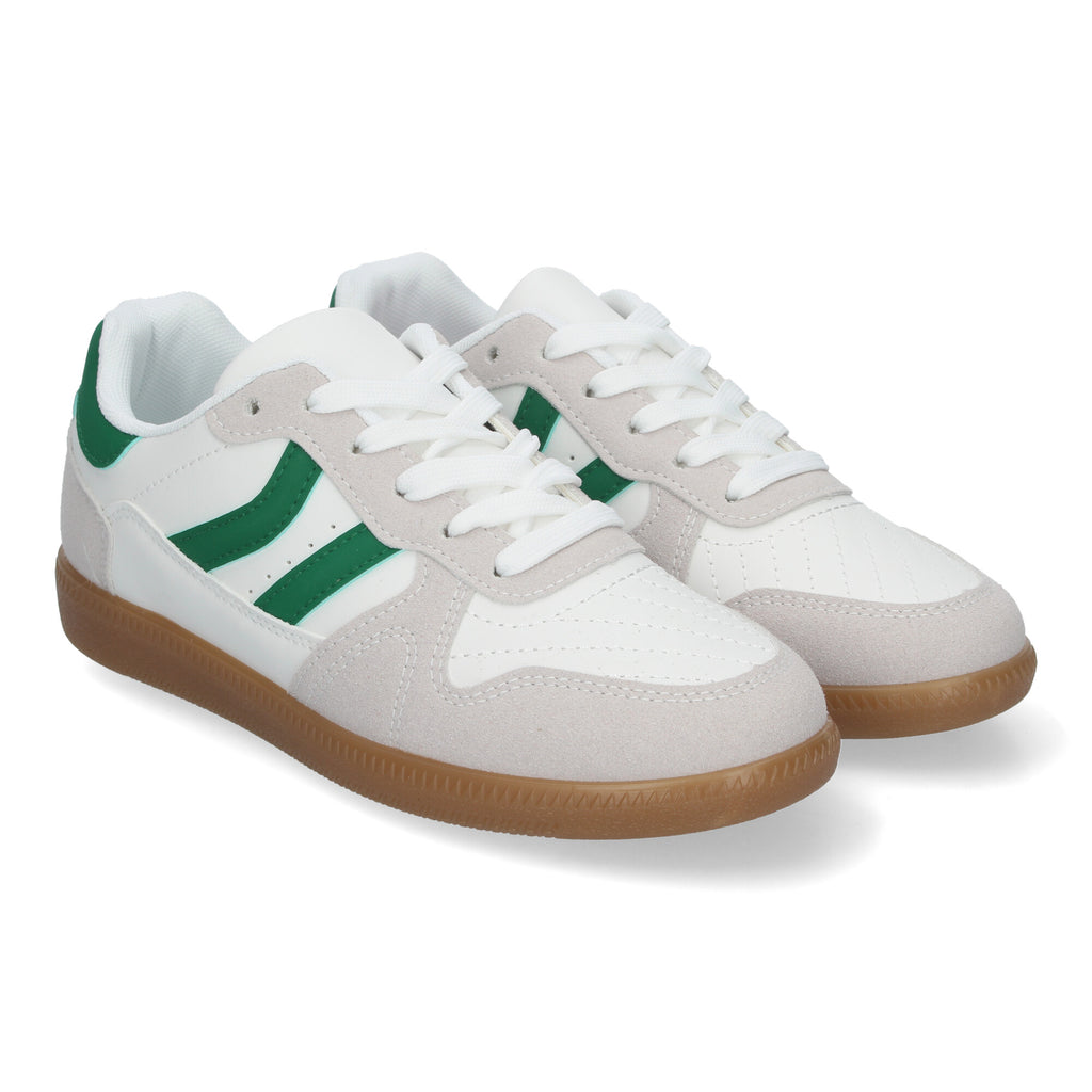 Zapatilla Comoda  Blanca Y Verde Casual Elegante para Mujer