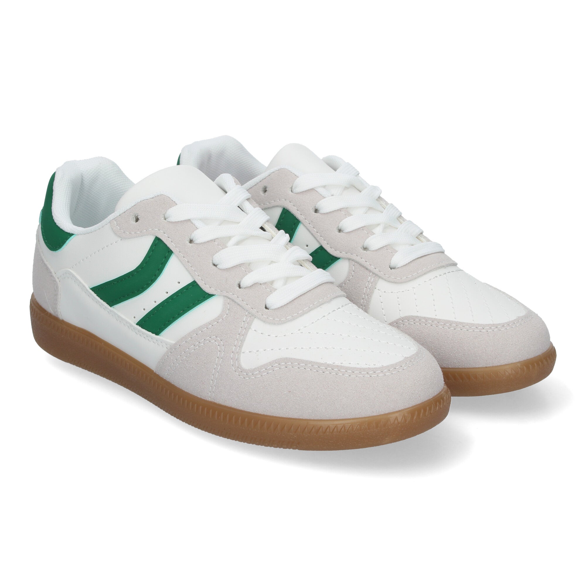 Zapatilla Comoda  Blanca Y Verde Casual Elegante para Mujer