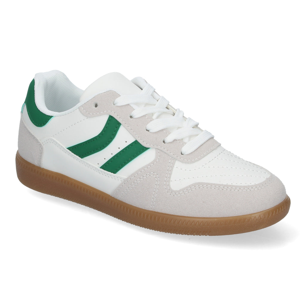 Zapatilla Comoda  Blanca Y Verde Casual Elegante para Mujer