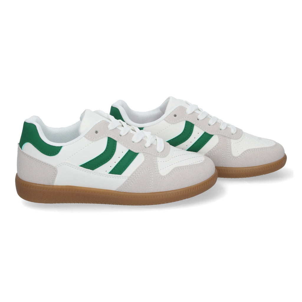 Zapatilla Comoda  Blanca Y Verde Casual Elegante para Mujer