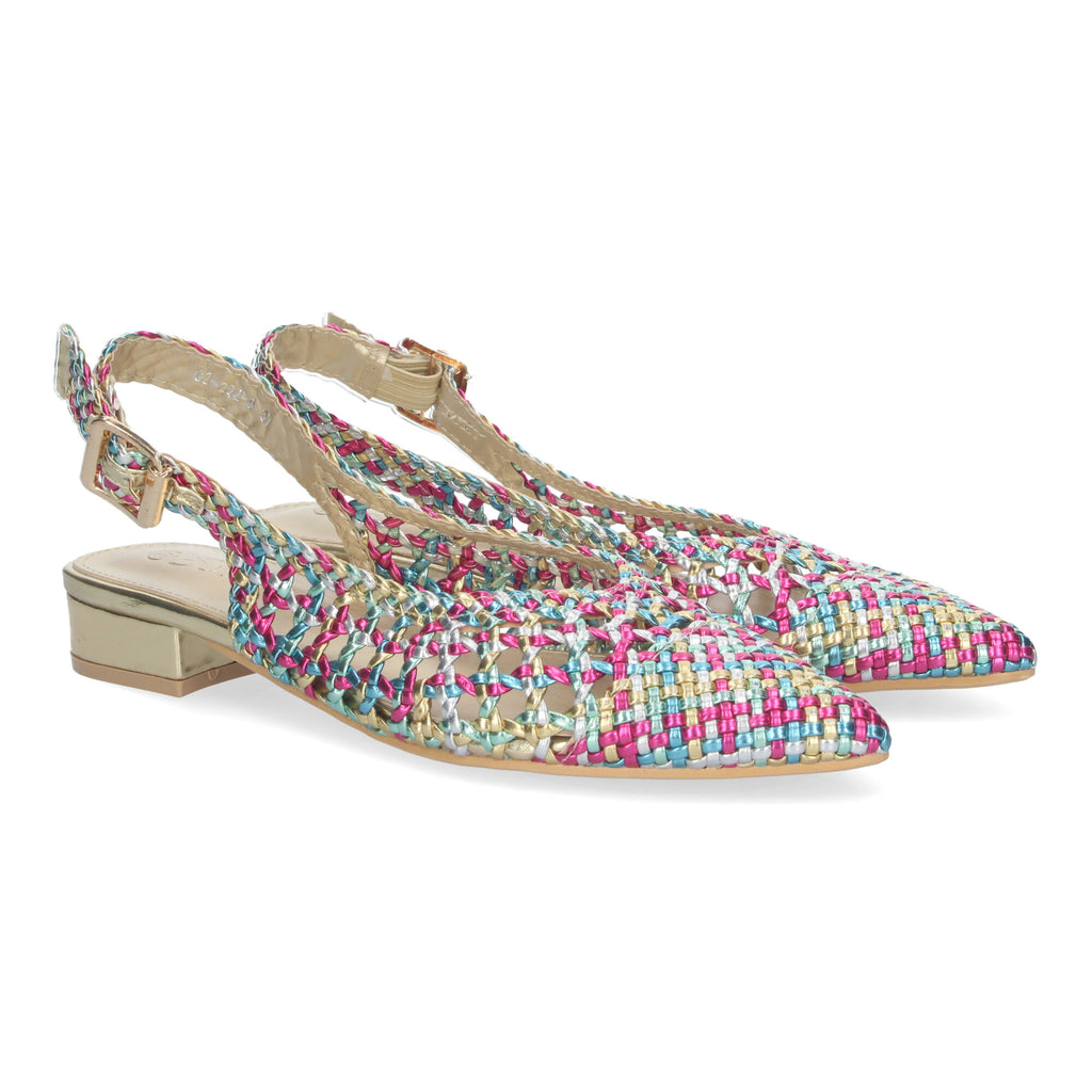 Zapato Multicolor De Salon De Tacon Plano de Mujer