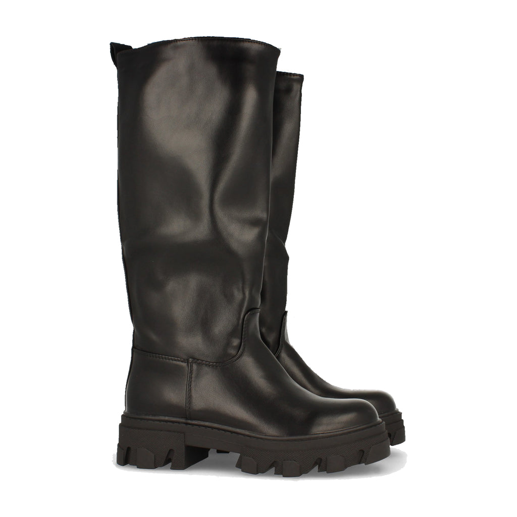 Bota de Plataforma para Mujer Cómoda con Suela Dentada sin Cierre