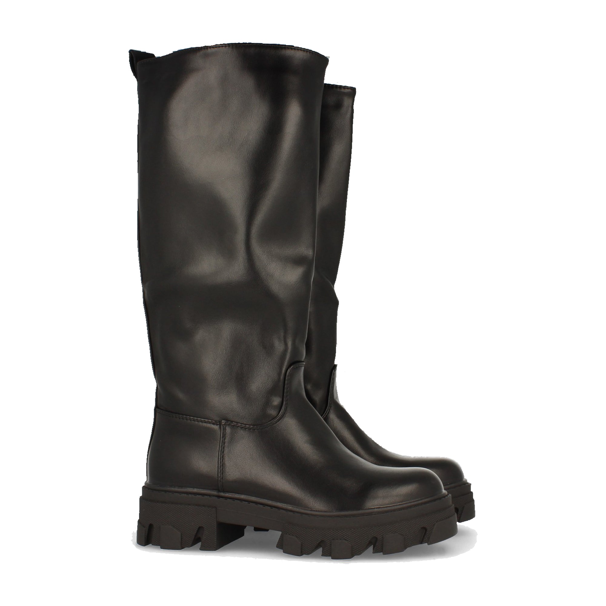 Bota de Plataforma para Mujer Cómoda con Suela Dentada sin Cierre