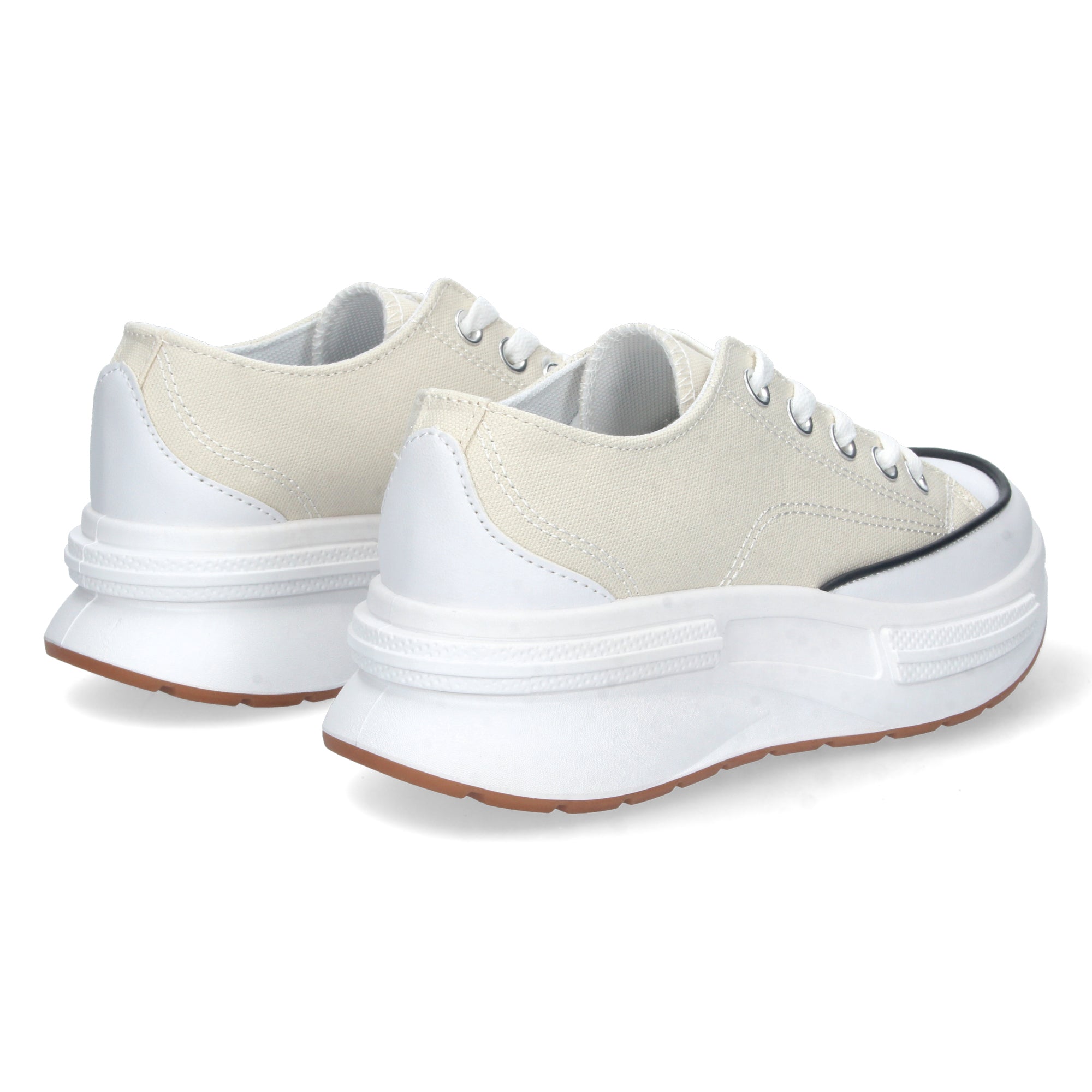 Zapatilla Bamba Plana Comoda Beige para Mujer