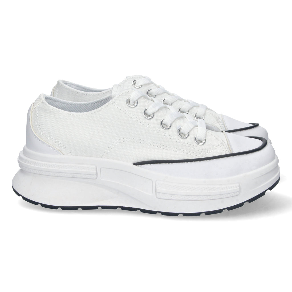 Zapatilla Bamba Plana Comoda Blanca para Mujer