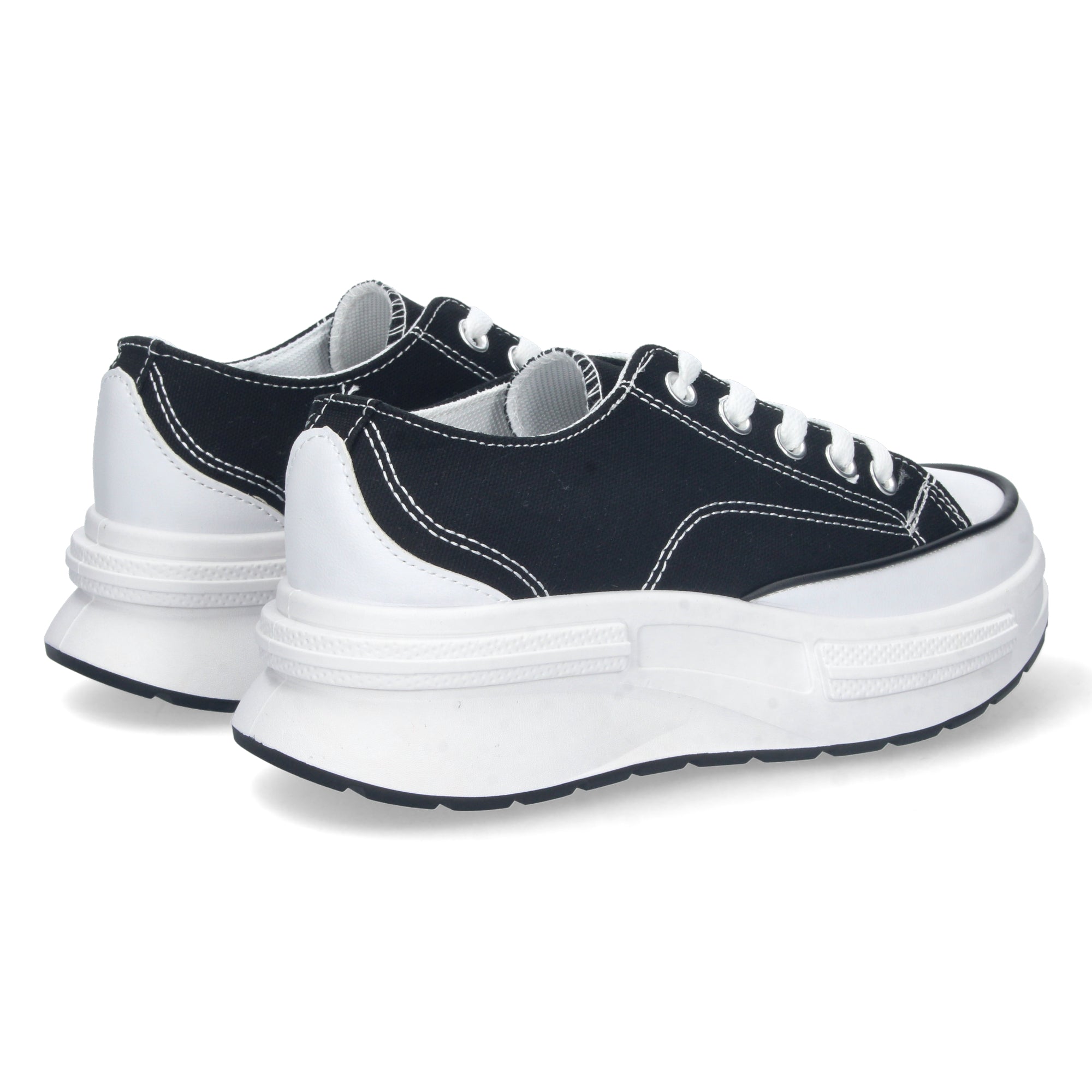 Zapatilla Bamba Plana Comoda Negra para Mujer