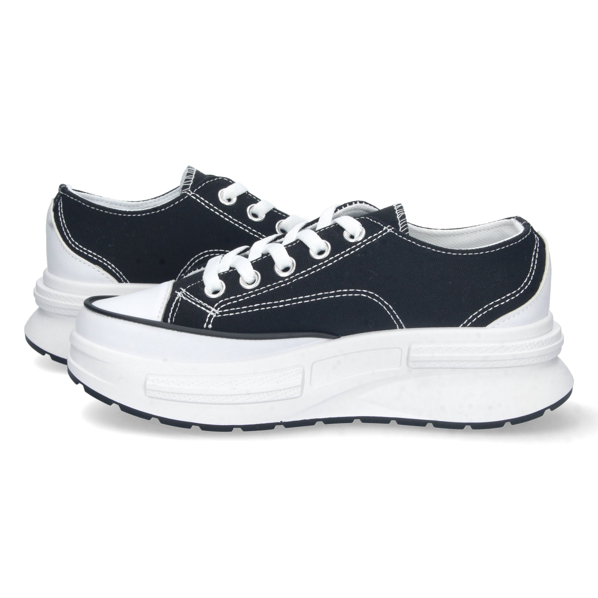 Zapatilla Bamba Plana Comoda Negra para Mujer