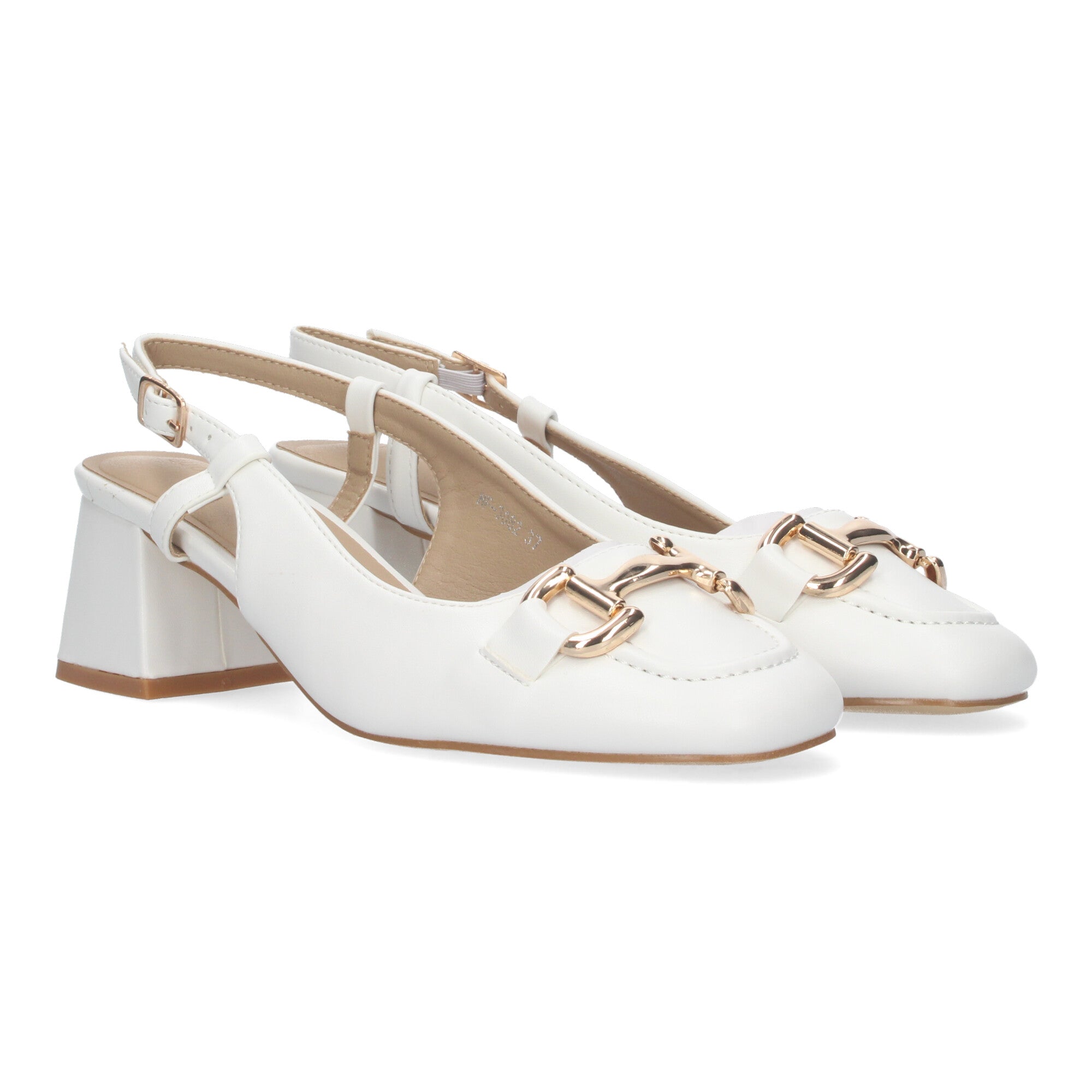 Zapatos Blancos De Salon de Tacon Bajo Para Mujer