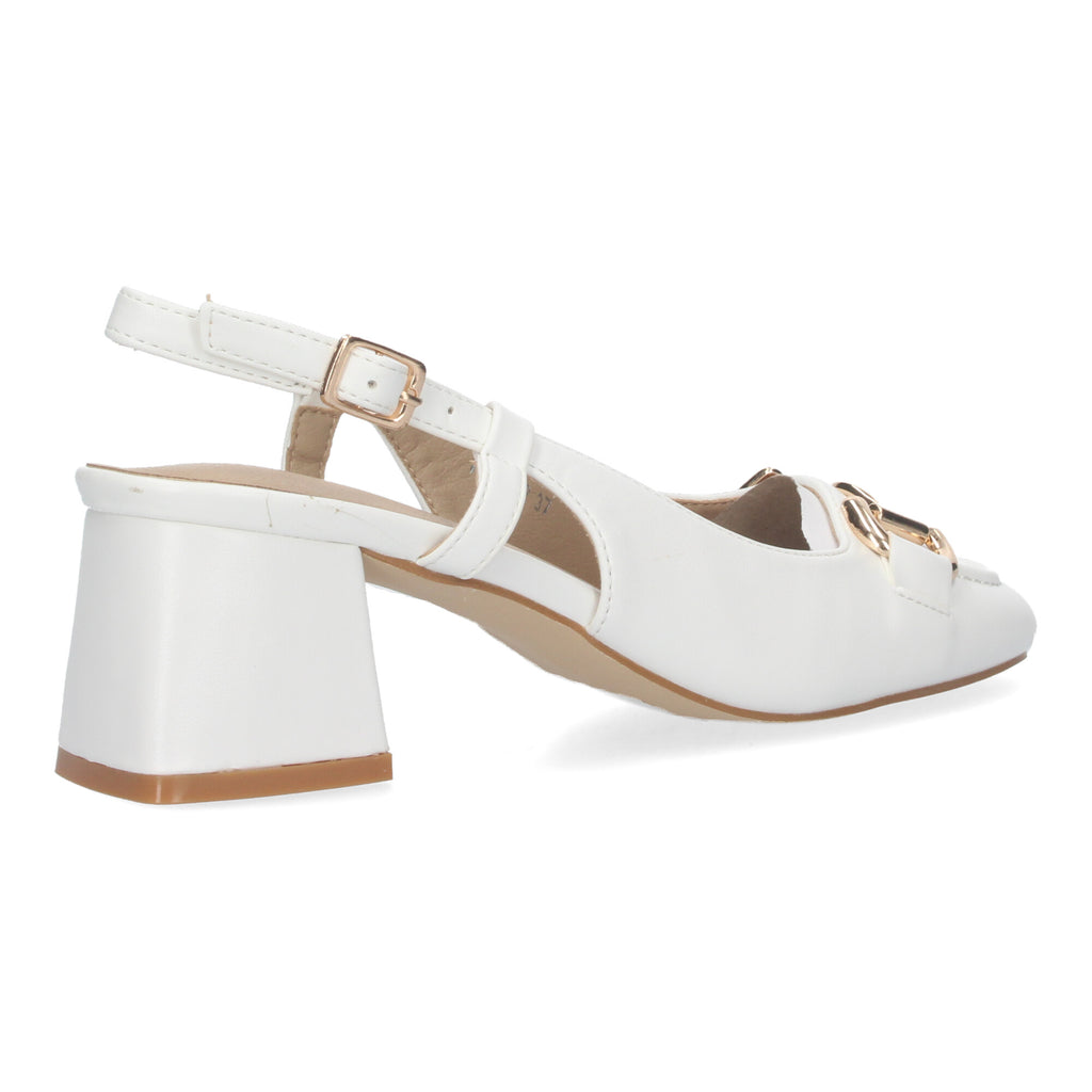 Zapatos Blancos De Salon de Tacon Bajo Para Mujer