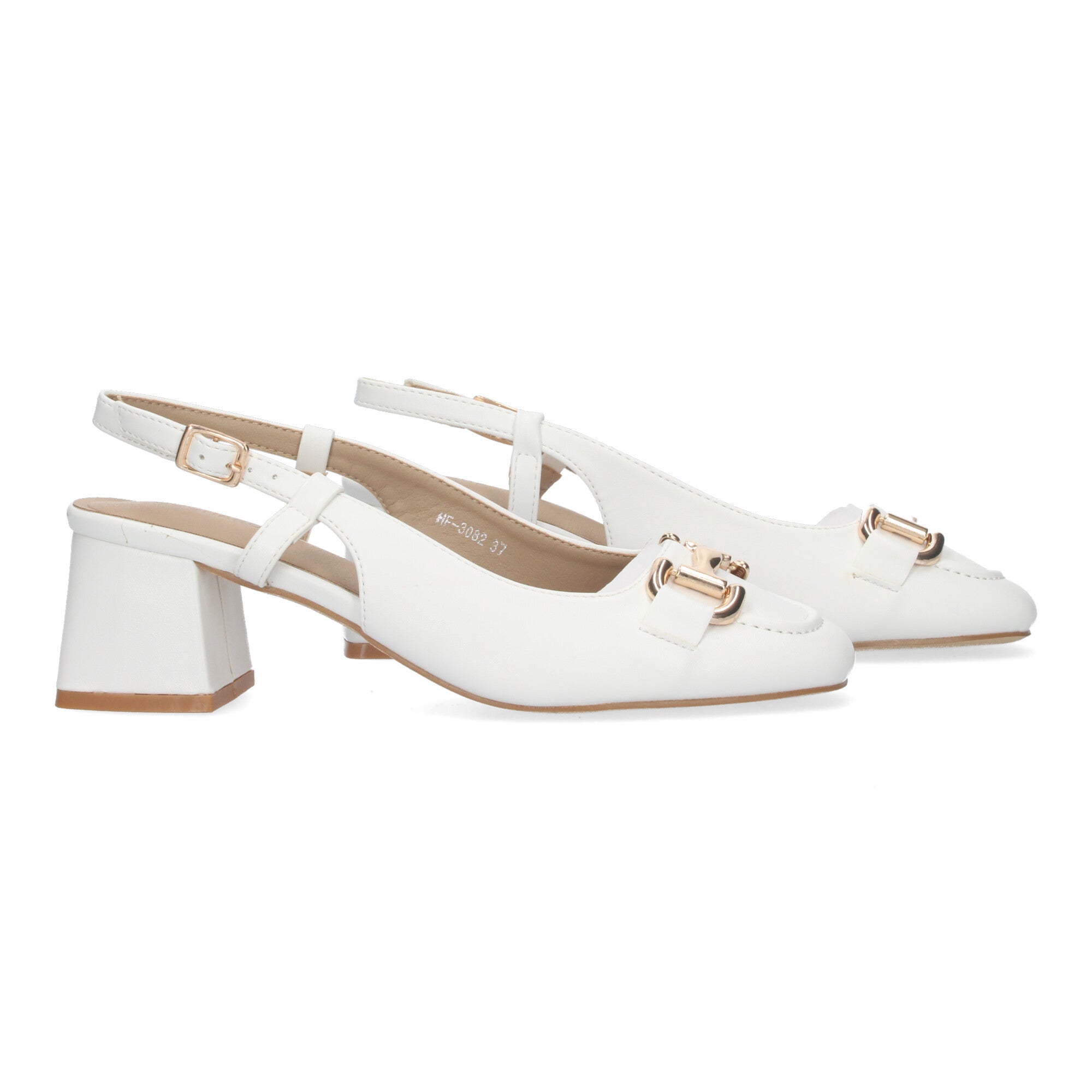 Zapatos Blancos De Salon de Tacon Bajo Para Mujer
