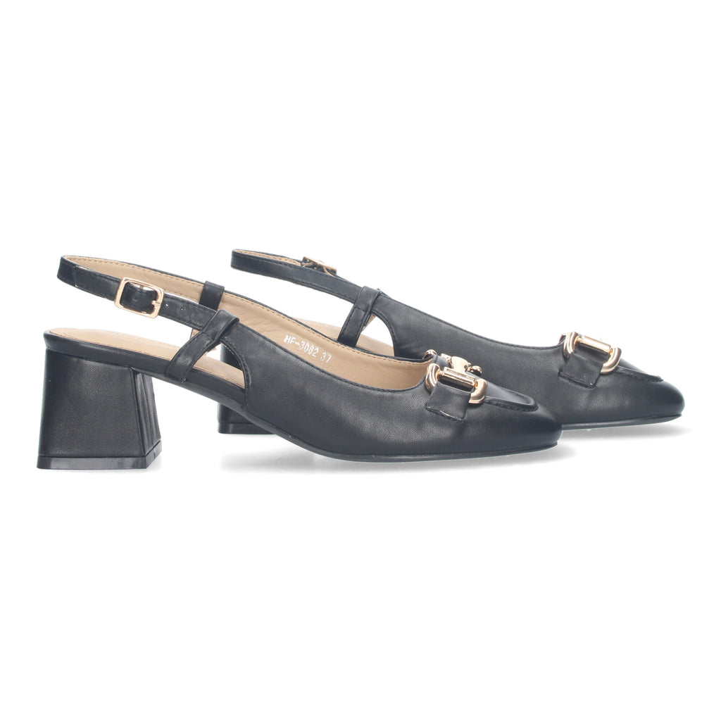 Zapatos De Salon Negros de Tacon Bajo Para Mujer