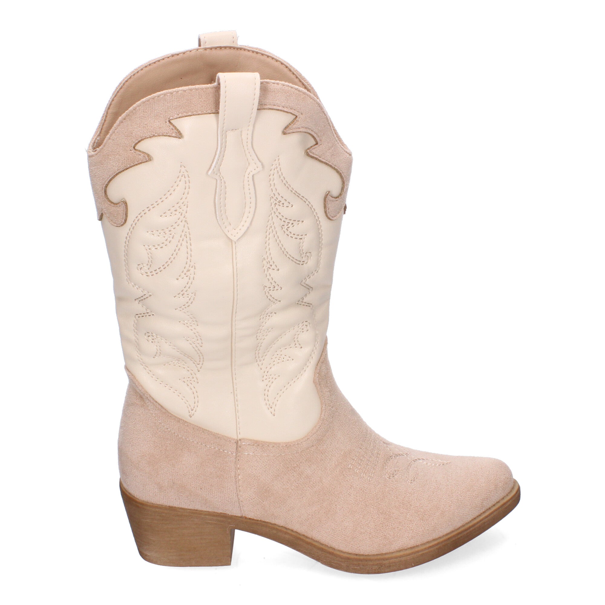 Botas Cowboy para Mujer con Bordados en la Caña y Cremallera Lateral