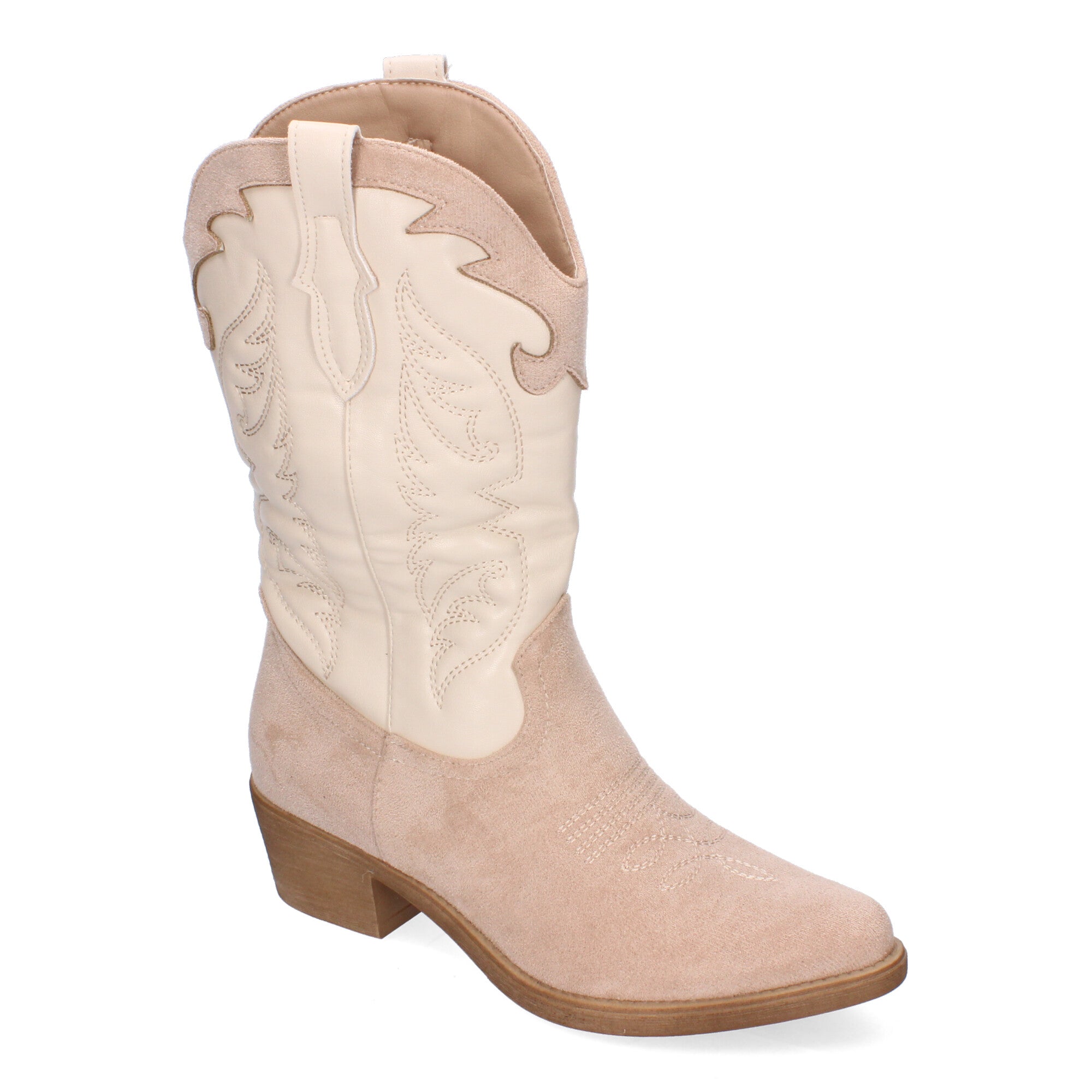 Botas Cowboy para Mujer con Bordados en la Caña y Cremallera Lateral