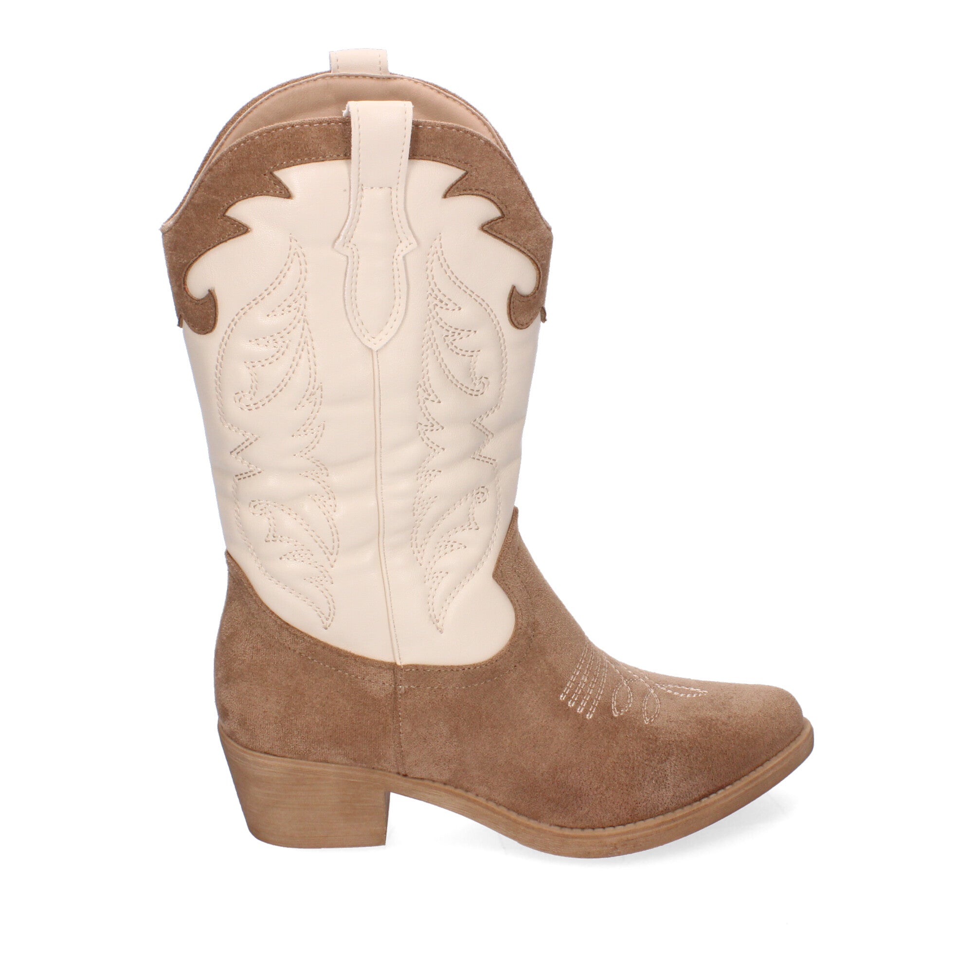 Botas Cowboy para Mujer con Bordados en la Caña y Cremallera Lateral