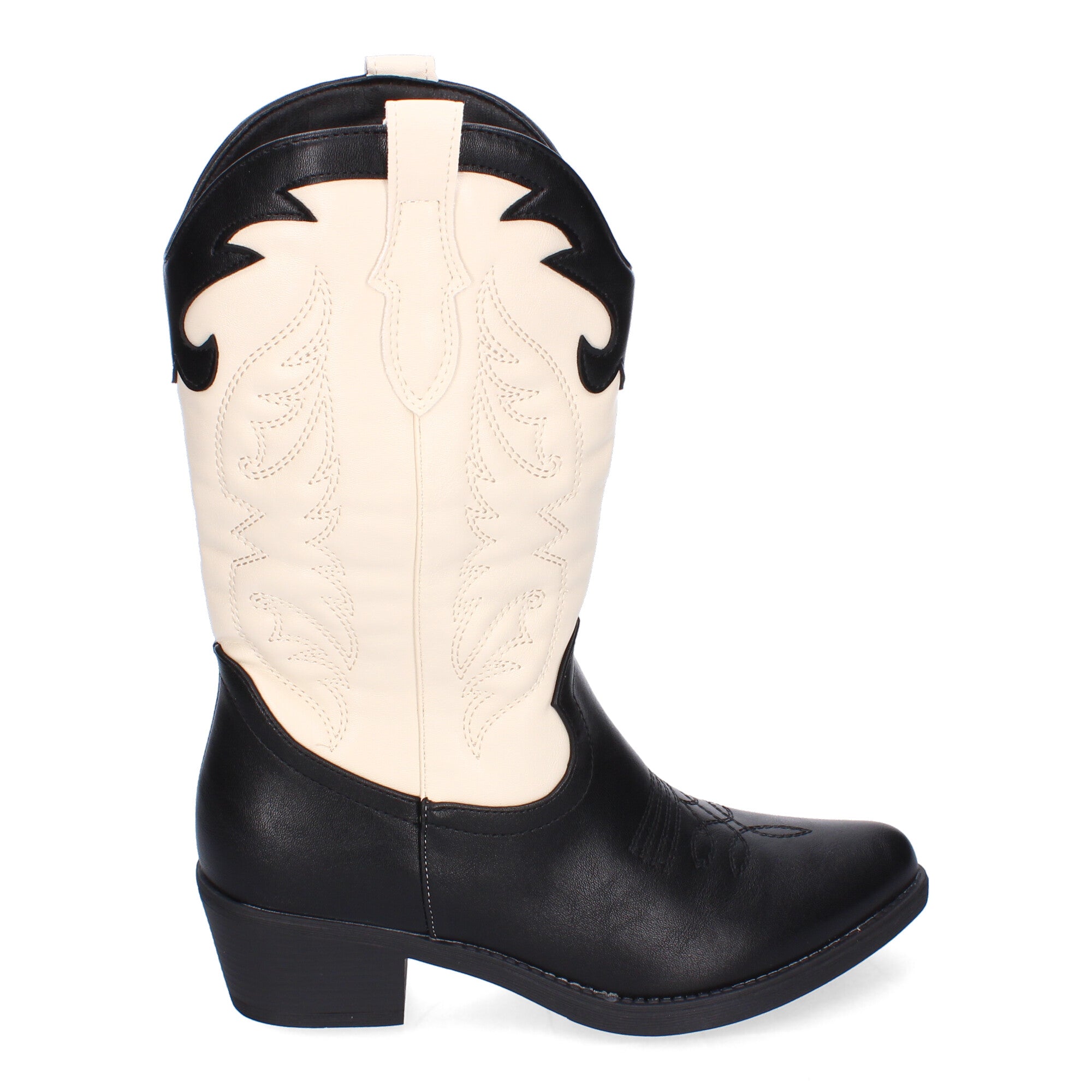 Botas Cowboy para Mujer con Bordados en la Caña y Cremallera Lateral