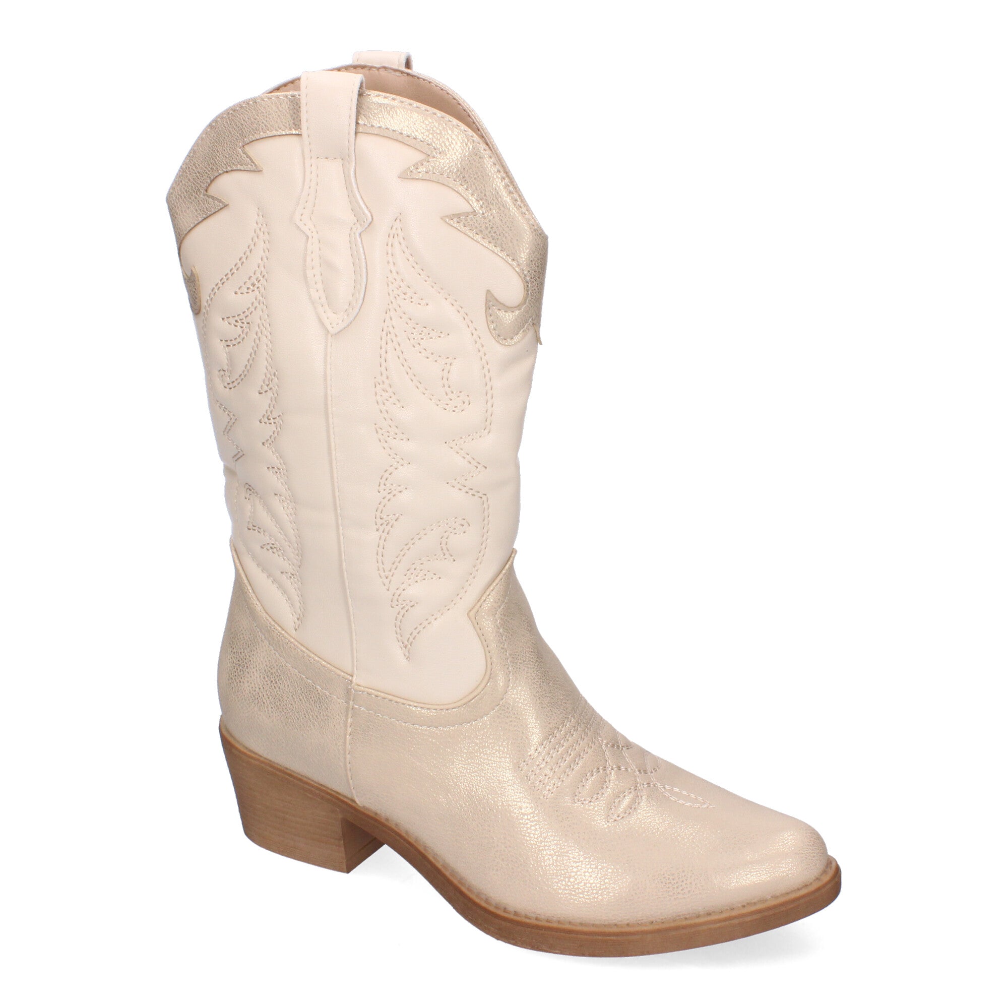Botas Cowboy para Mujer con Bordados en la Caña y Cremallera Lateral