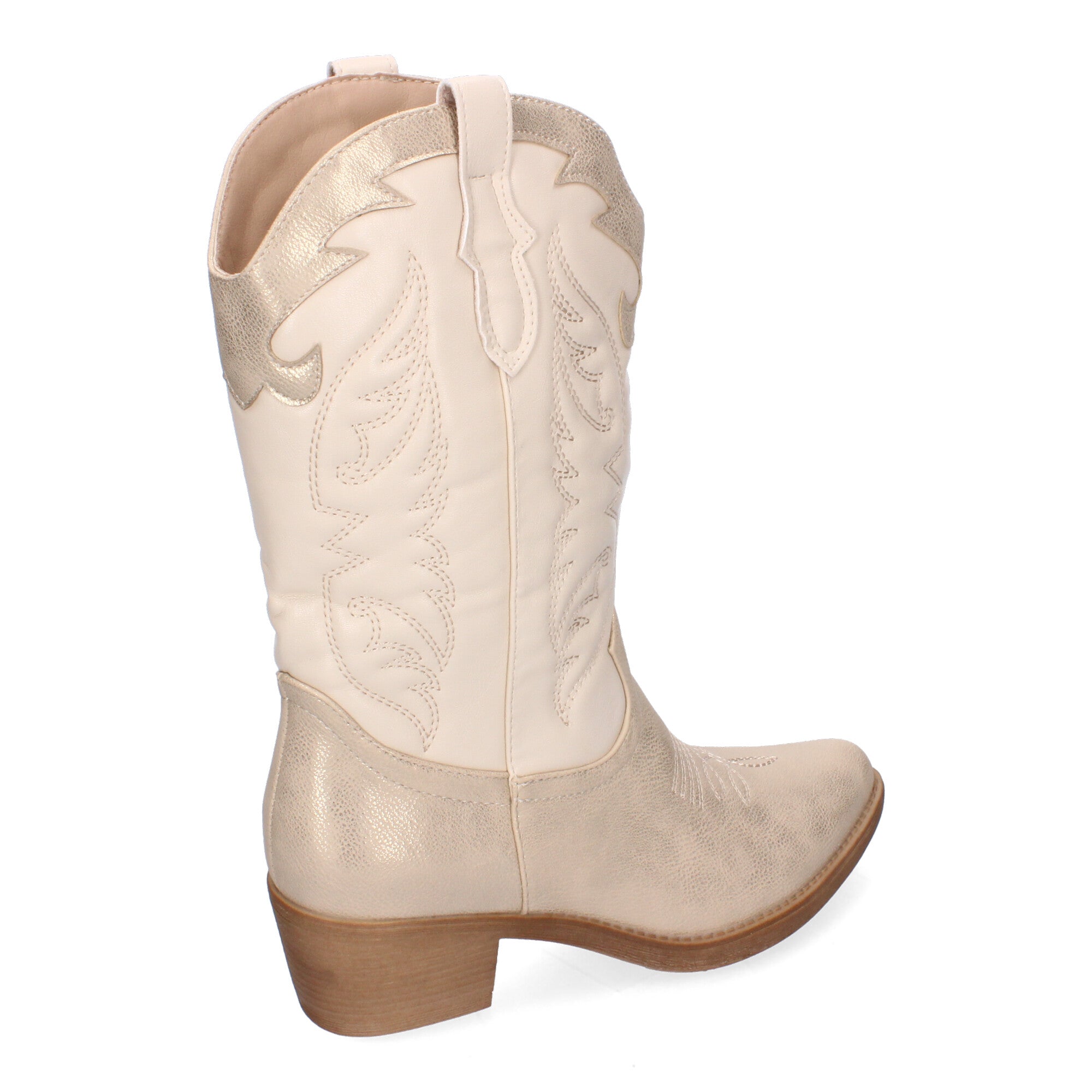 Botas Cowboy para Mujer con Bordados en la Caña y Cremallera Lateral