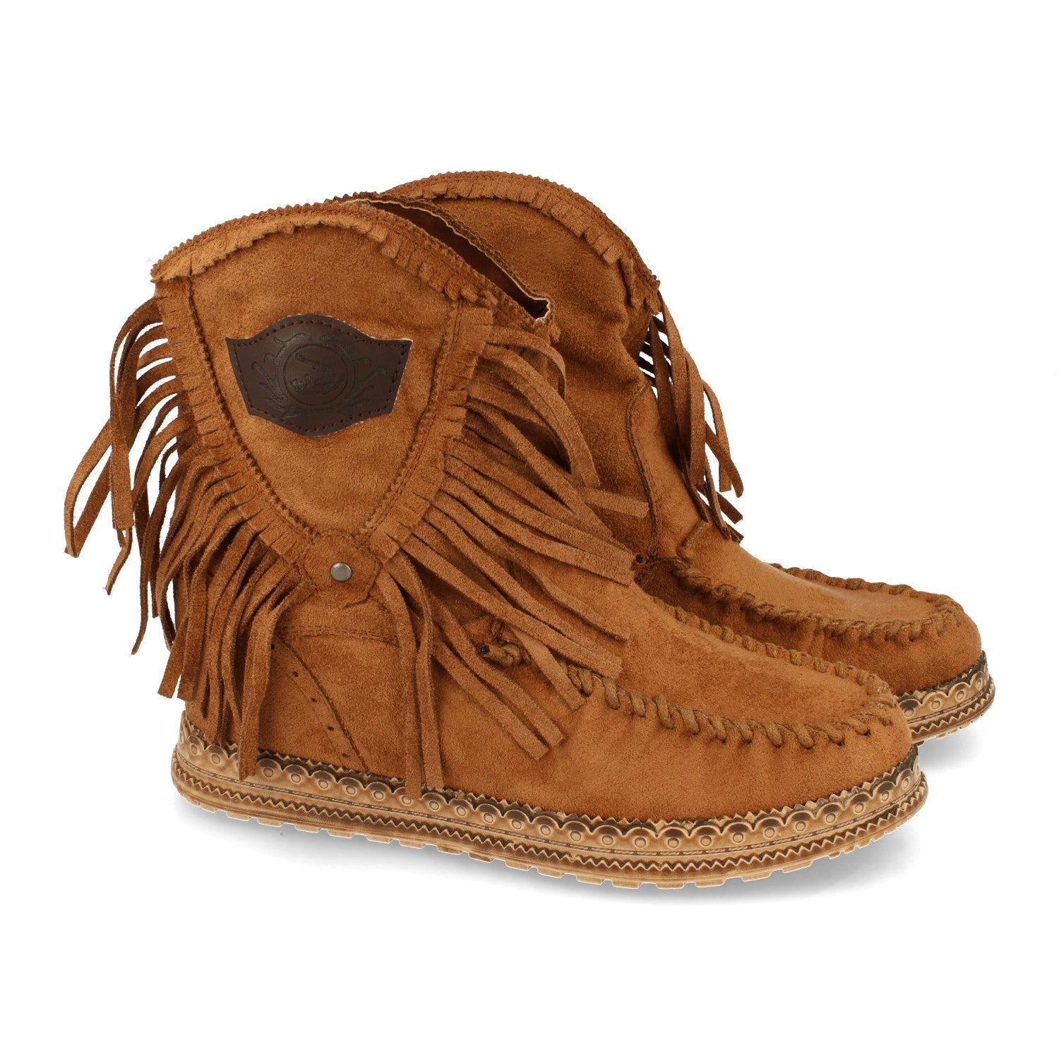 Botin De Mujer Con Cuña De Flecos