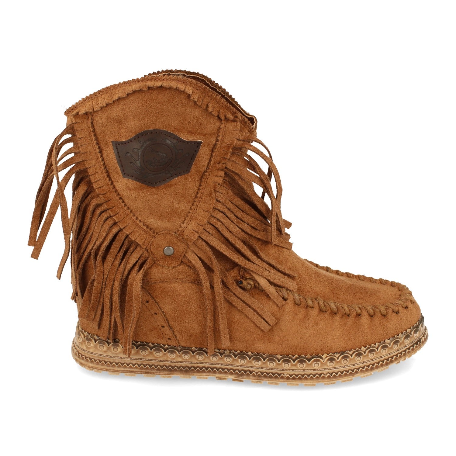 Botin De Mujer Con Cuña De Flecos