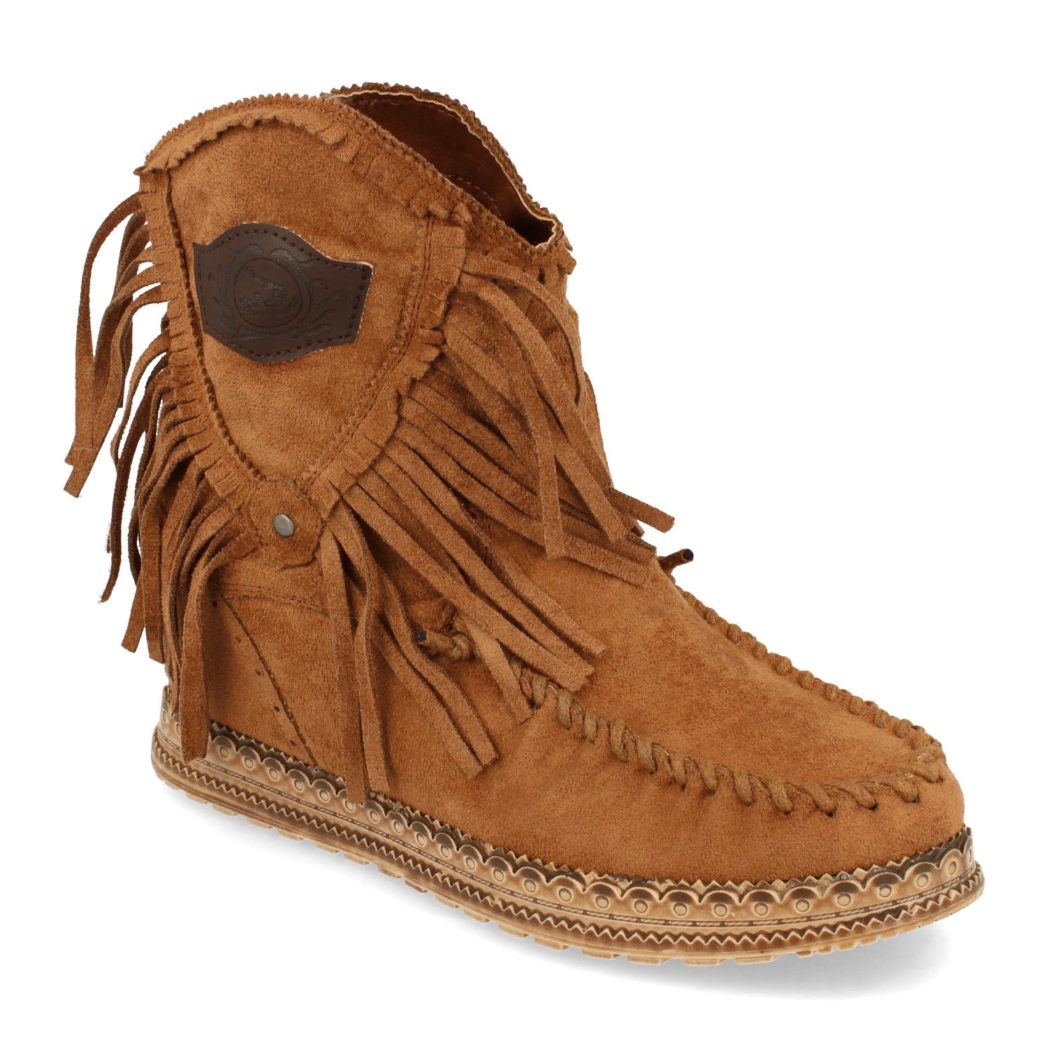 Botin De Mujer Con Cuña De Flecos