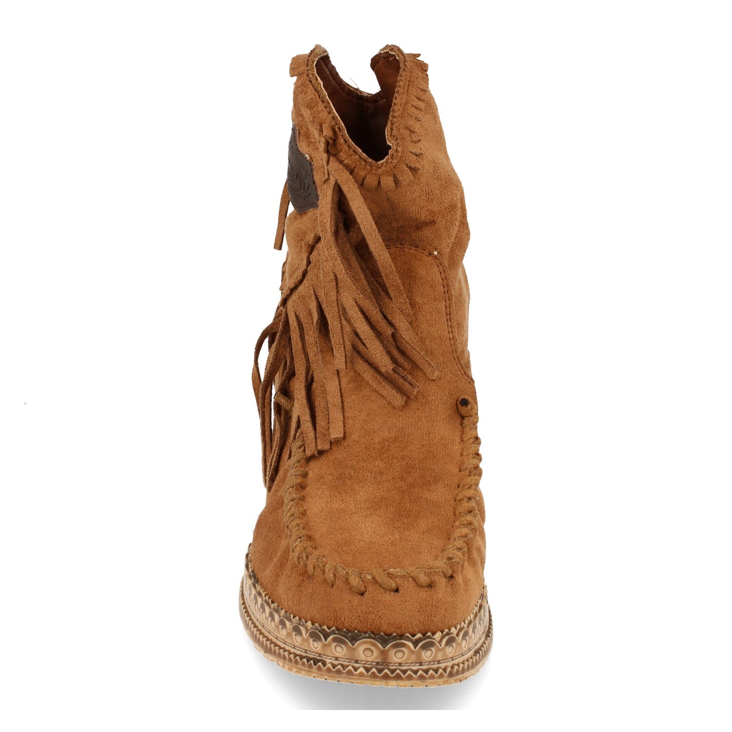 Botin De Mujer Con Cuña De Flecos
