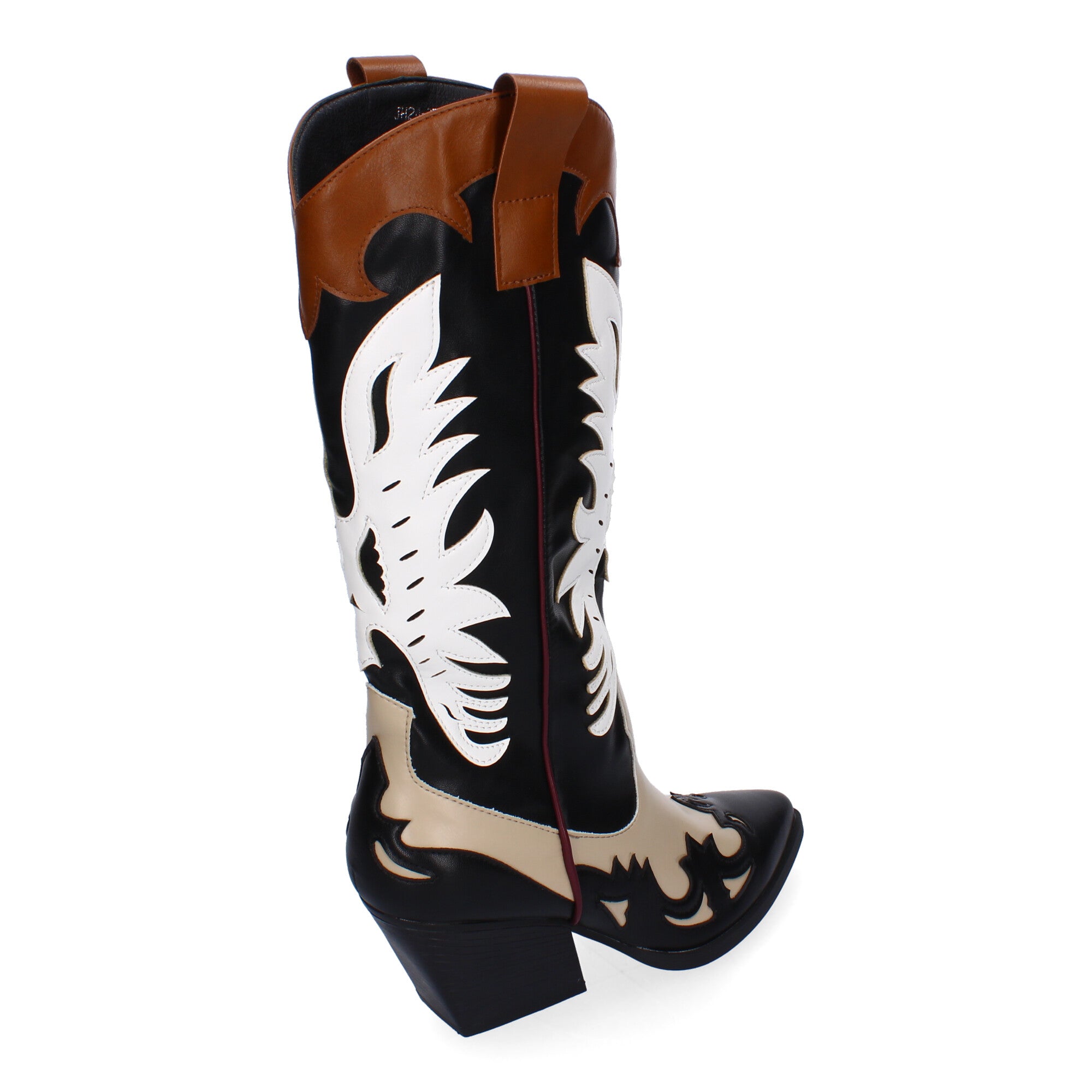 Botas Cowboy de Tacón para Mujer con Puntera Fina y Grabados