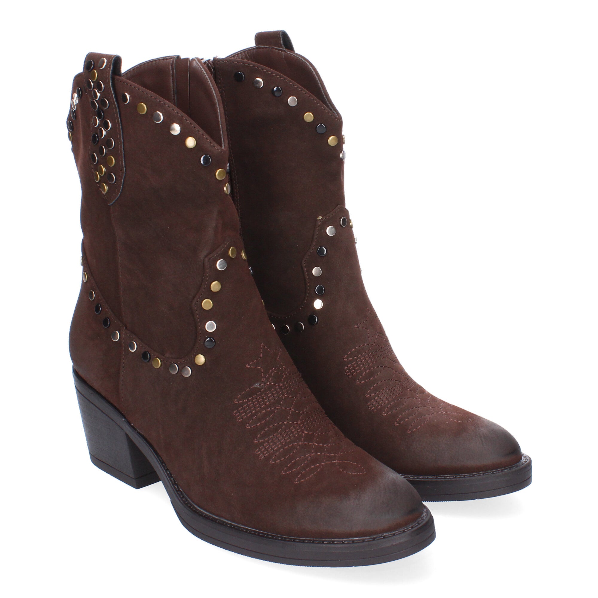 Botines Camperos Con Tachuelas Para Mujer