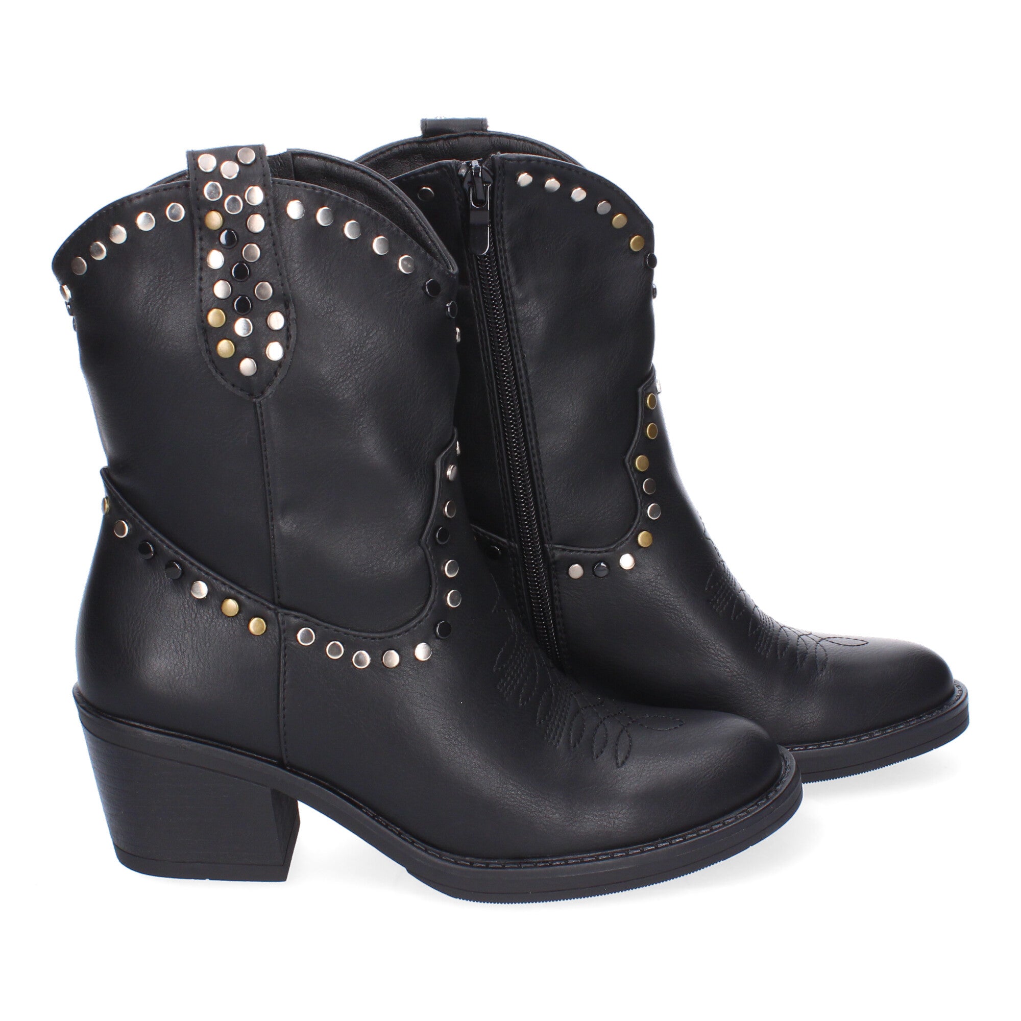 Botines Camperos Con Tachuelas Para Mujer